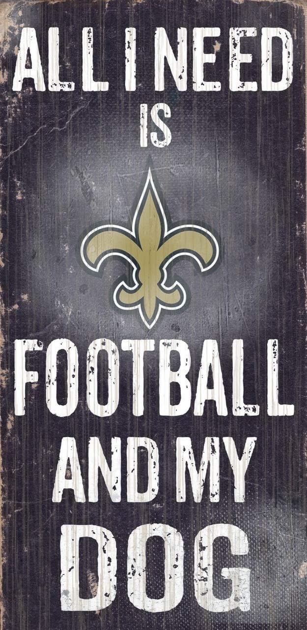 Fan Creations New Orleans Saints Wood Sign - Football and Dog 6"x12"