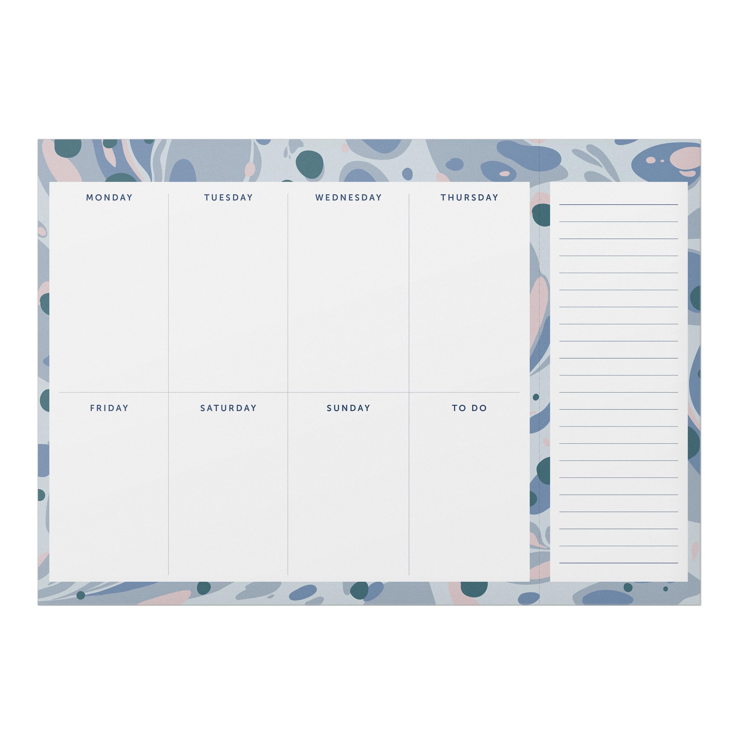 Busy B Weekly Planner Pad, Blue Marble Design, Week-to-View Planner with 52 Tear-Off Sheets, Two Handy Magnets - Image 4