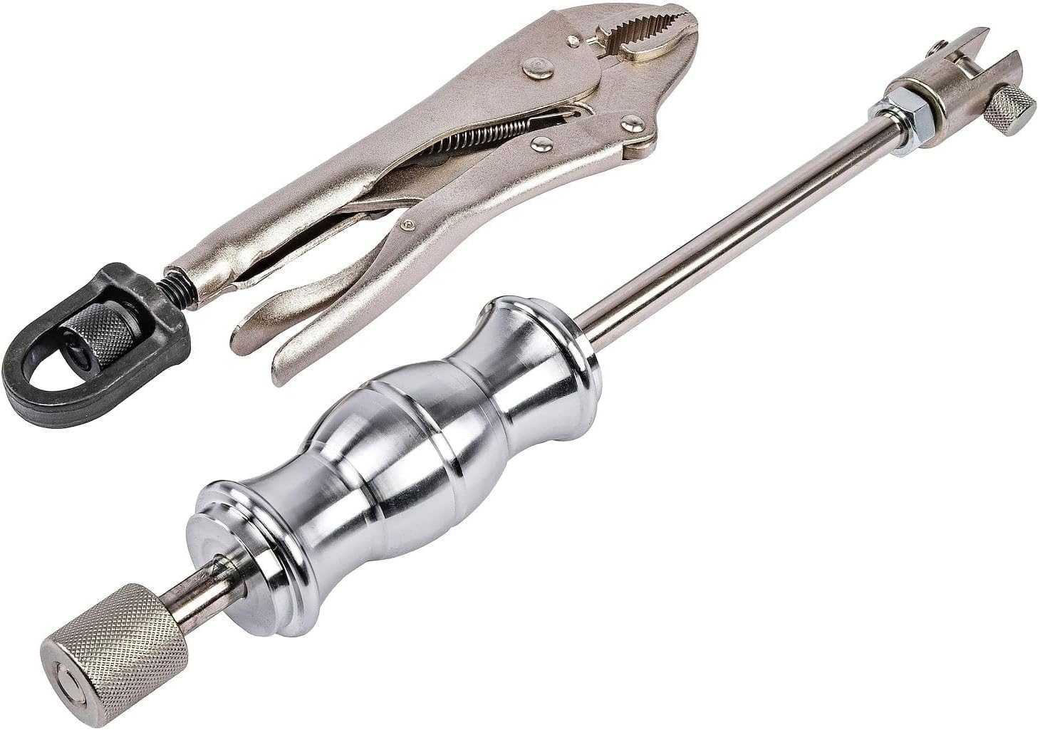 JEGS 81789 Locking Pliers Slide Hammer Vice Grips (9 in. Long Curved Jaw with Wi