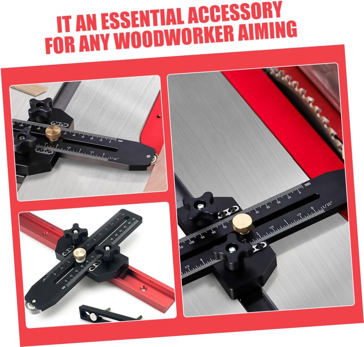 1set Extended Thin Rip for Table Saw Precision Cutting Guide for Repetitive Narrow Strips Anodized Design Safe and Efficient Workpiece Movement for Woodworking Projects