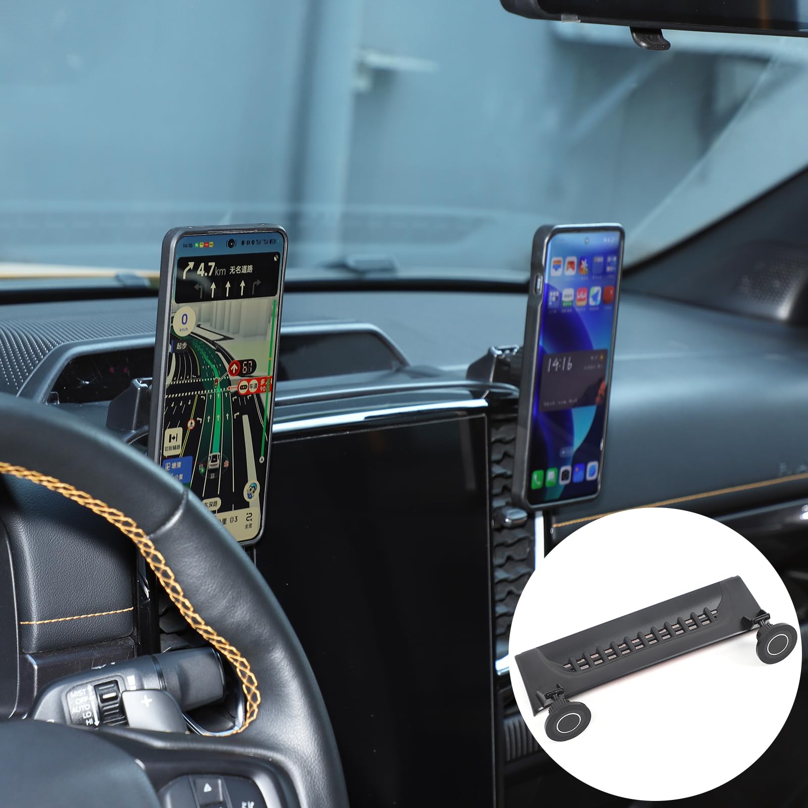 Supporto per cellulare compatibile con Ford Ranger (dal 2023) - Supporto magnetico per iPhone 17/16/15/14/13 Pro Max Plus e smartphone da 4-7 pollici