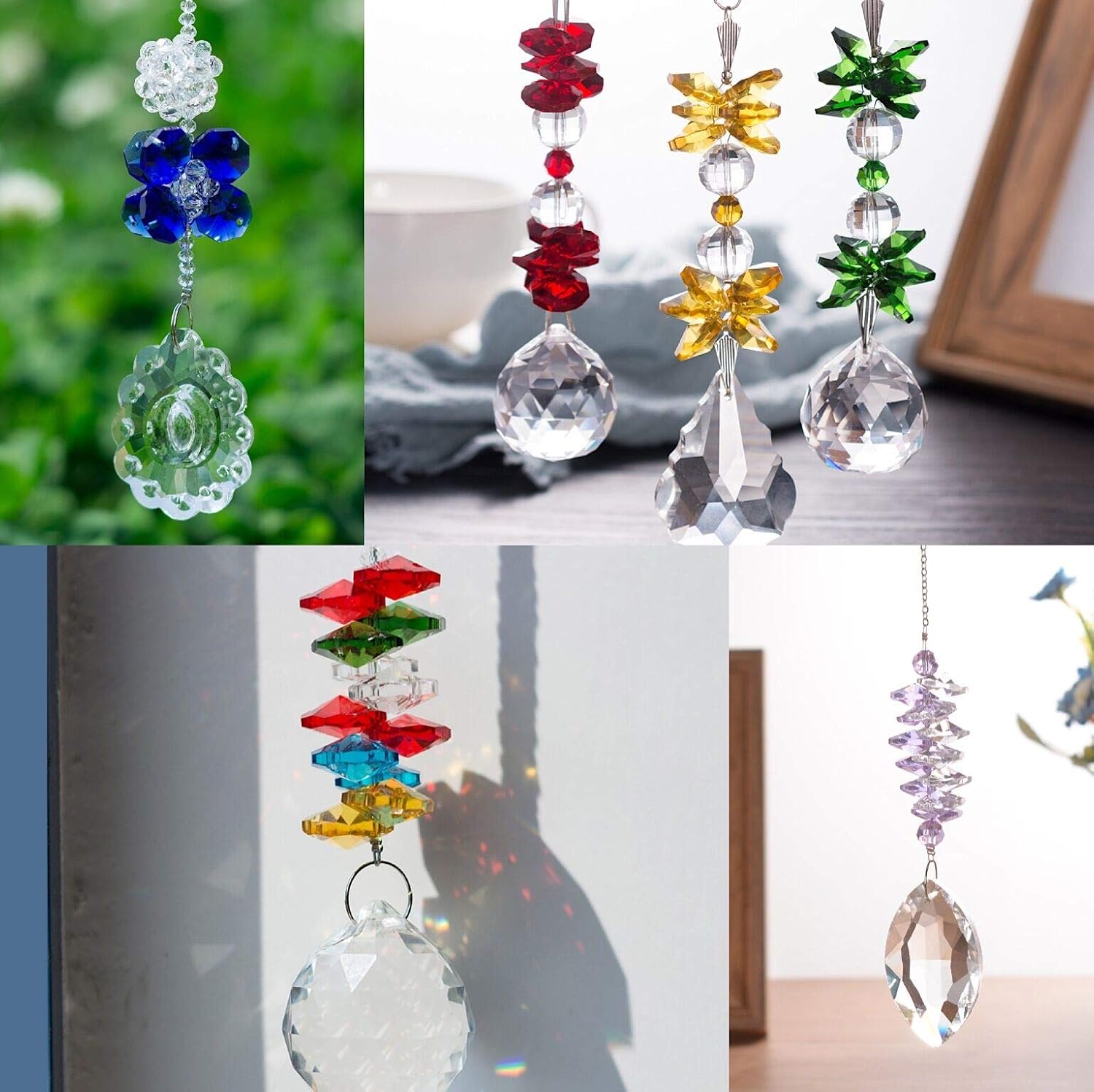 Lot 100pcs Glass Octagon Beads - LONGWIN Colorful Crystal Chandelier Parts Replacement Beads DIY Lamp Hanging Pendant Suncatcher - Image 4