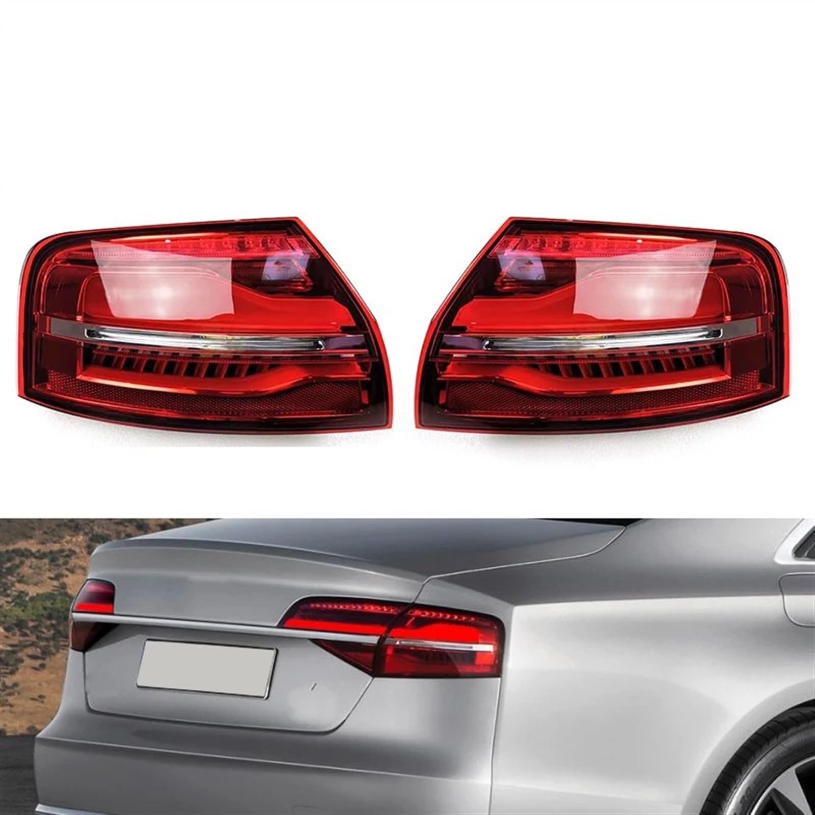 Faro Posteriore Compatibile Con Per A8 D4 2014 2015 2016 2017 Fanale Posteriore Luce Diurna Luce Di Stop Indicatore Di Direzione Luci Di Parcheggio Accessori Auto 4H0945095K(Left Outer)