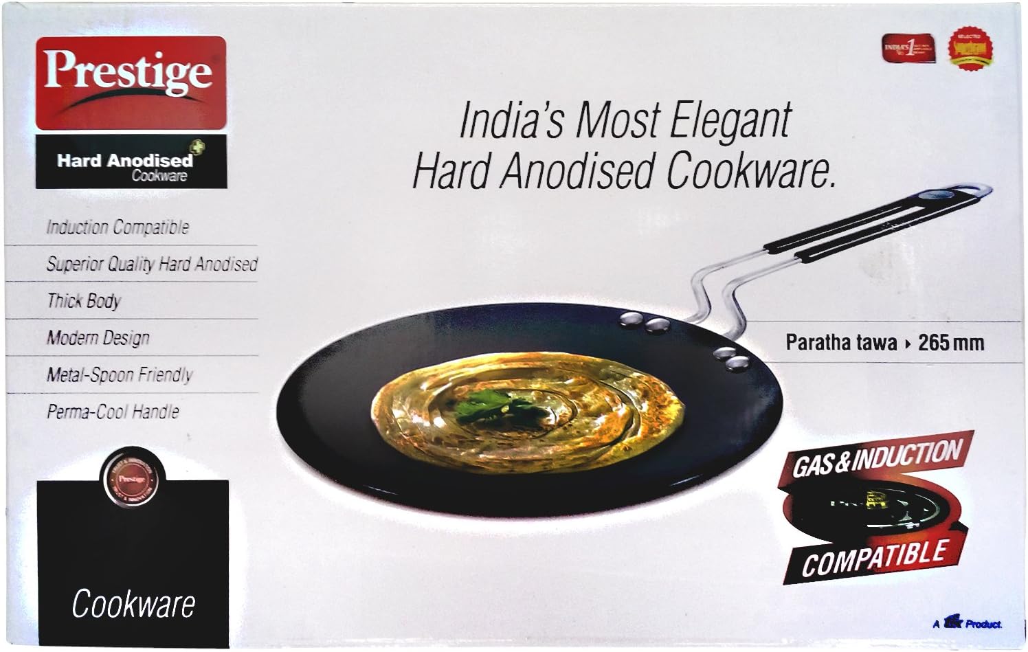Prestige Non-Stick Hard Anodized Paratha Tawa (Black, 265mm)