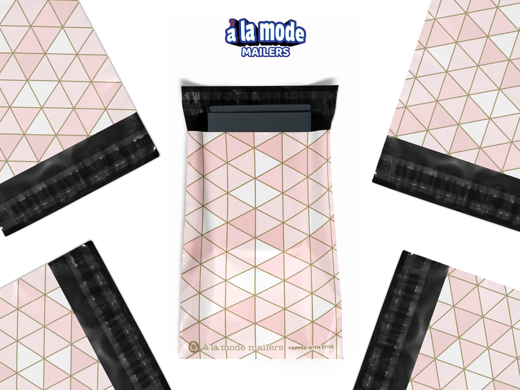 10 x 13 Poly Mailers 100 sztuk | różowe | koperty wysyłkowe wielokrotnego użytku | plastikowe opakowania na odzież dla małych firm | samoprzylepne samoprzylepne urocze różowe złoto