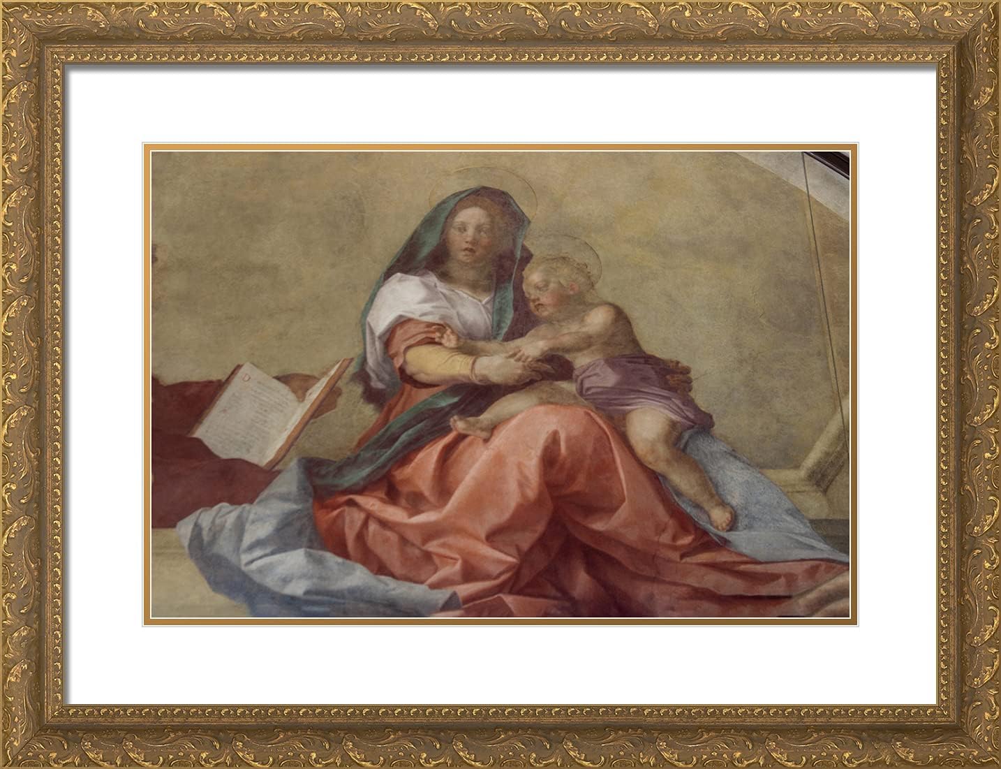 ArtDirect Del Sarto, Andrea 24x19 Gold Ornate Framed Art Print with Double Matting Titled: Annunziata