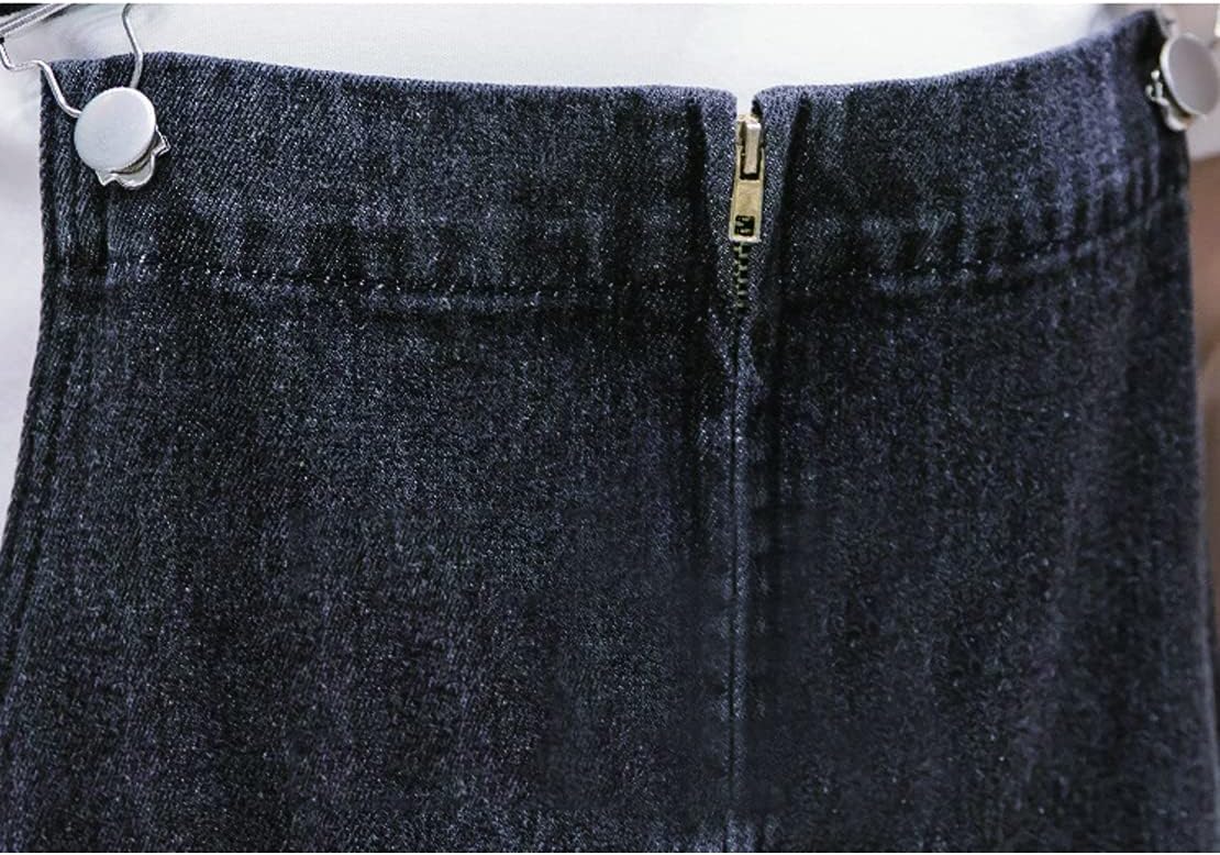 Women's Denim Strap Dress Large Size Loose Casual Solid Color Mid-Length Skirt - Image 6