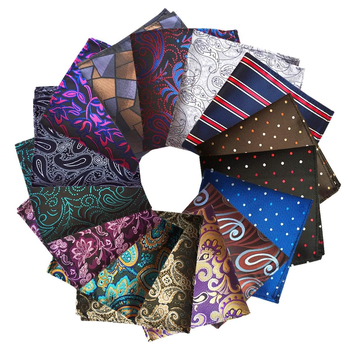 15 Pieces Pocket Square Set for Men Assorted Colors Mens Suit Pocket Square Handkerchiefs Wedding Gift-image-33
