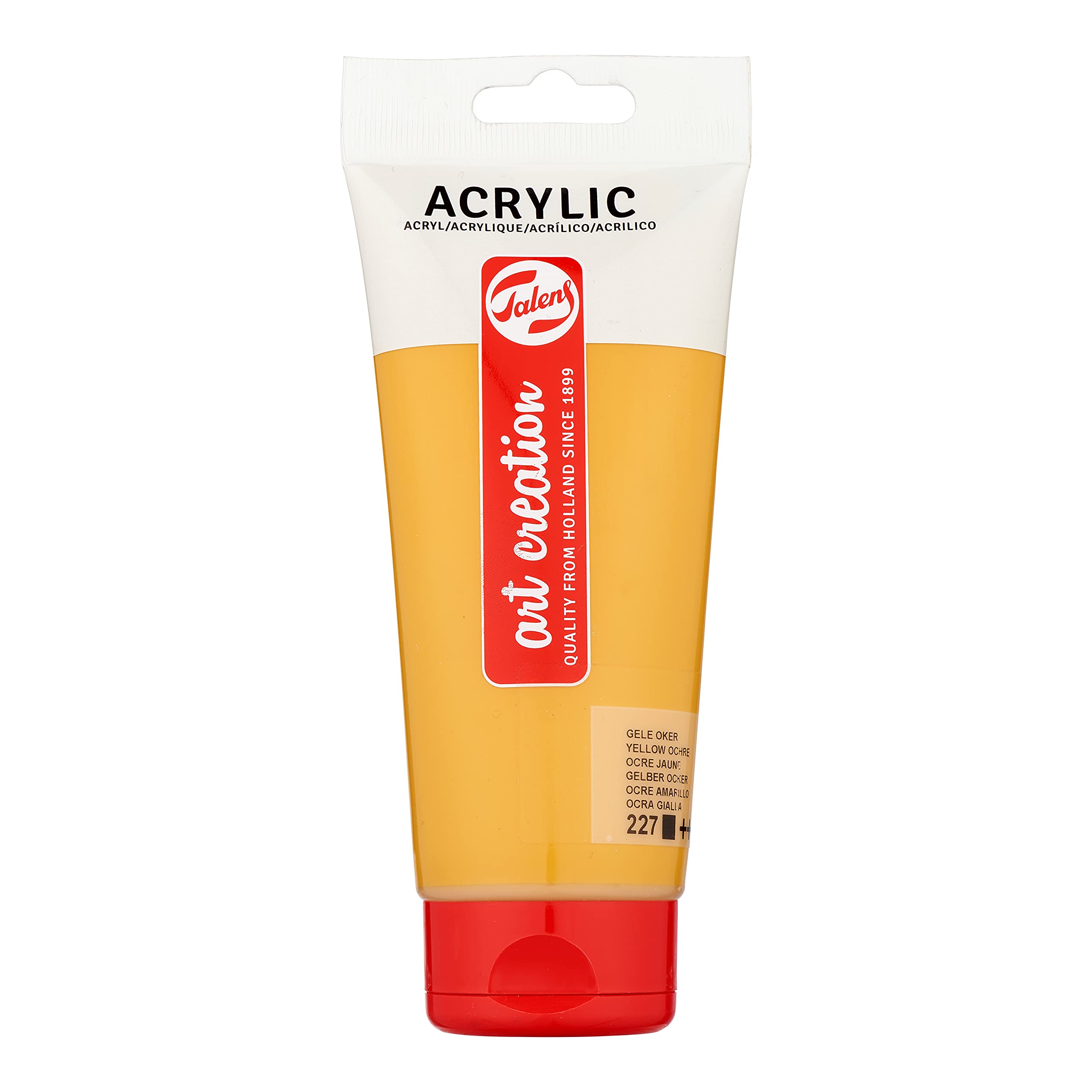 Talens Art Creation Acrylic Colour Tube 200 ml - Yellow Ochre 227 - Opaque with Excellent Lightfastness