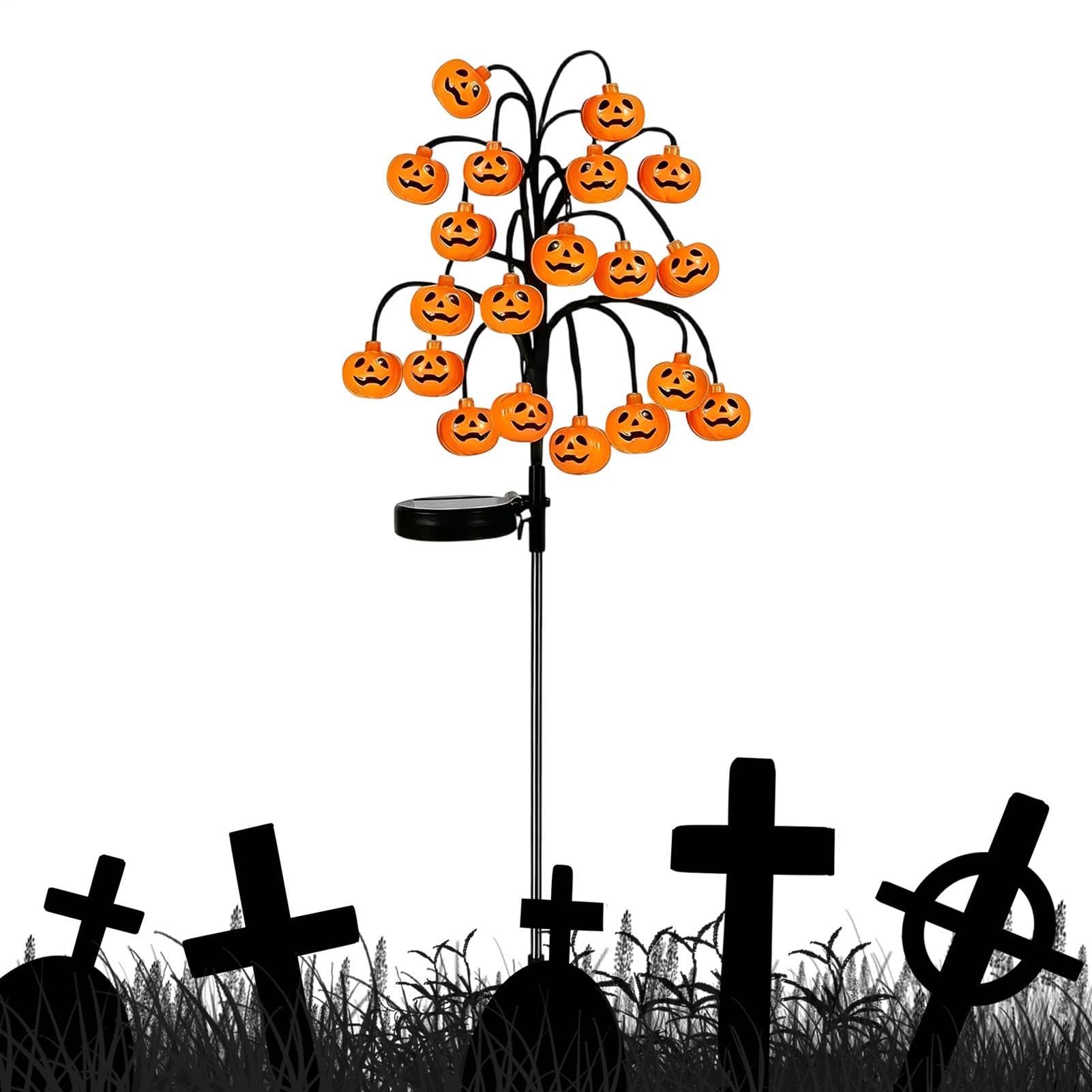 Luces solares de Halloween tipo calabaza impermeables para decorar el jardín y césped