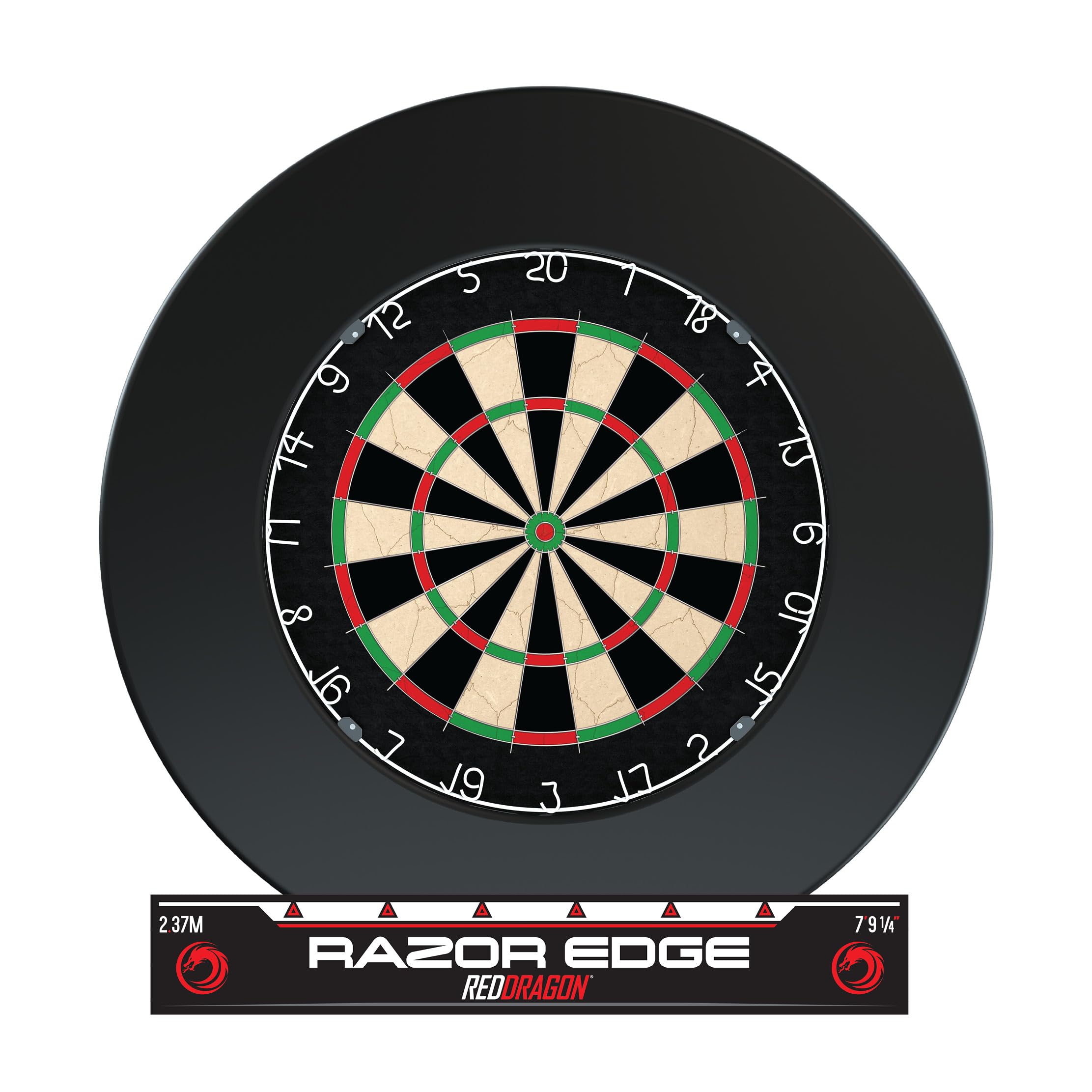 RED DRAGON Ultimate Dart & Surround Ring Set - Bersaglio con Punta in Acciaio - Include Bersaglio con setole, Protezione per Parete del tabellone con Linea oche