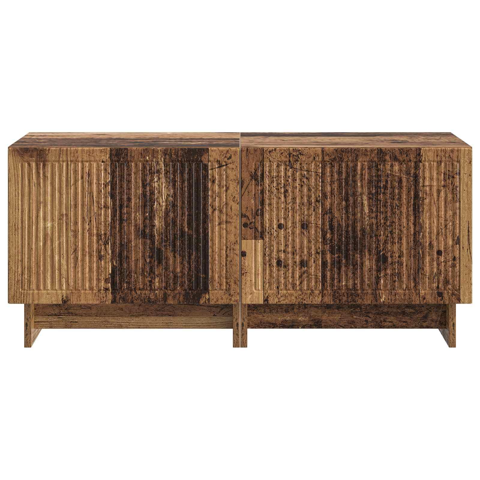 Set di 2 mobili per TV effetto legno anticato, 49 x 35 x 43 cm