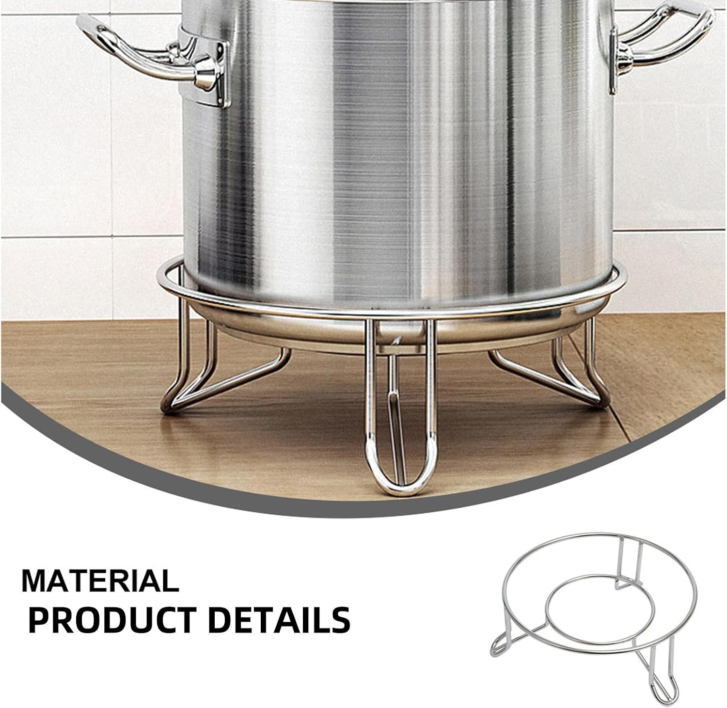 Xmas Stainless Steel Steam Rack Pot Rack for Kitchen, Silver image 3