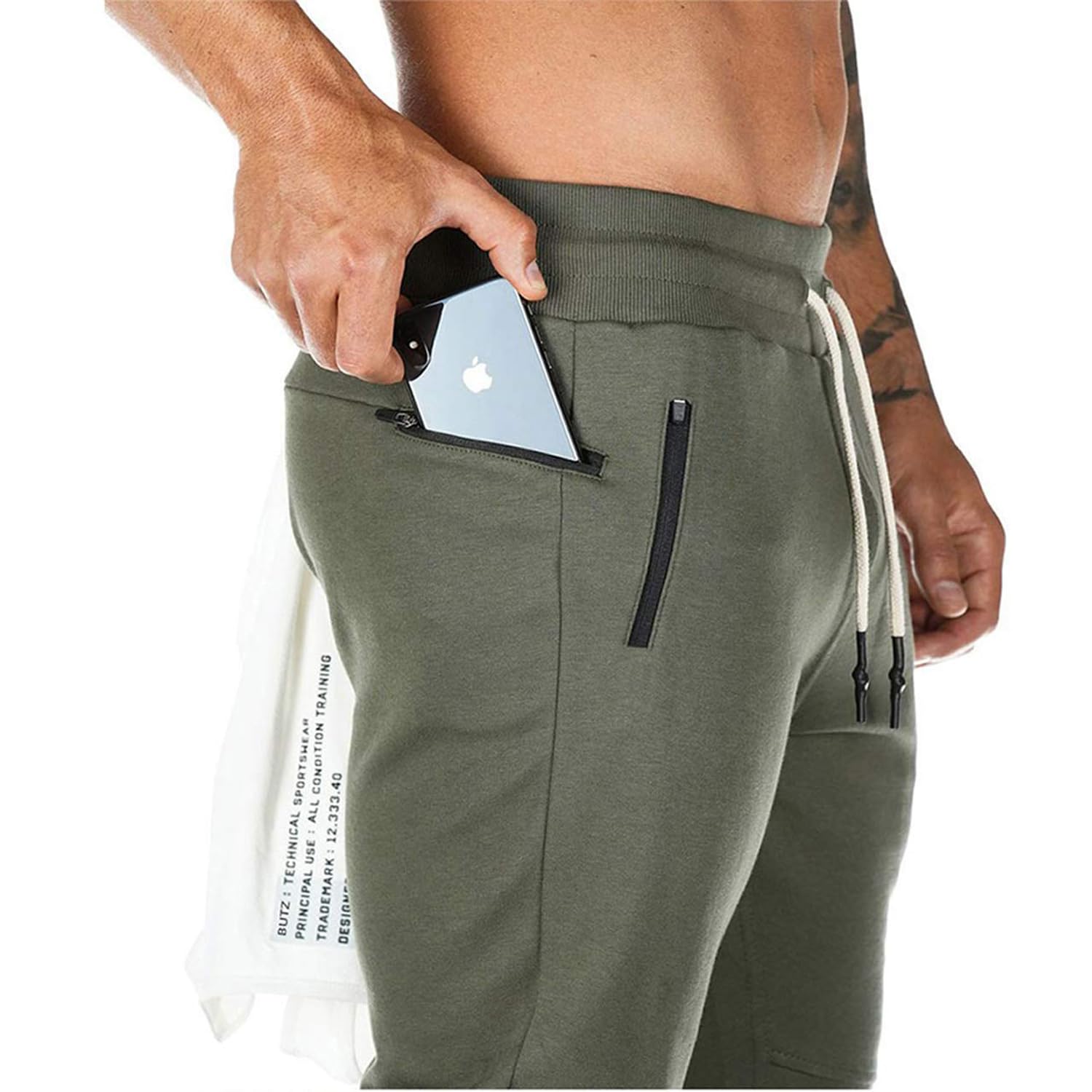 Yageshark - Pantalón de jogging de algodón para hombre, corte ajustado, estilo urbano, para deporte, ocio y fitness.