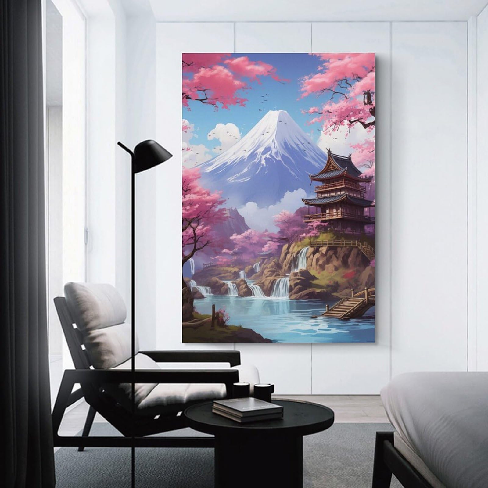 Junmoney Wall Picture Print Cherry Blossom Japan, 24x36inch(60x90cm), for Hallway, Bedroom Or Modern Interiors, Thoughtful Wall Decor for Art Lovers