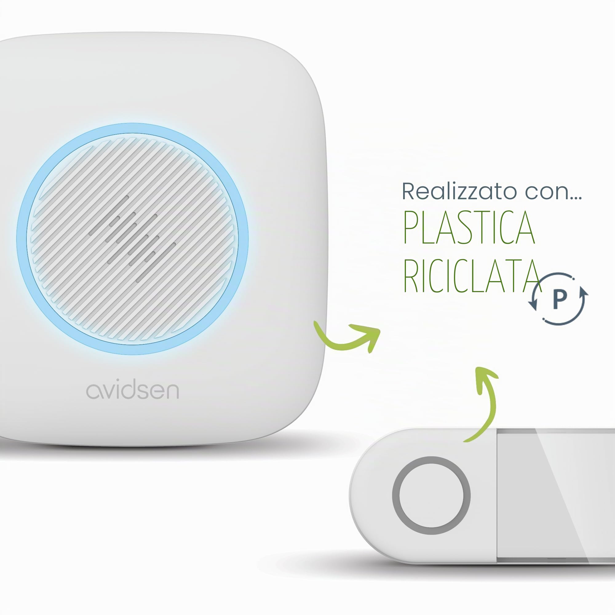 Campanello senza fili con luce lampeggiante e batterie (3xAAA) Sona - Avidsen