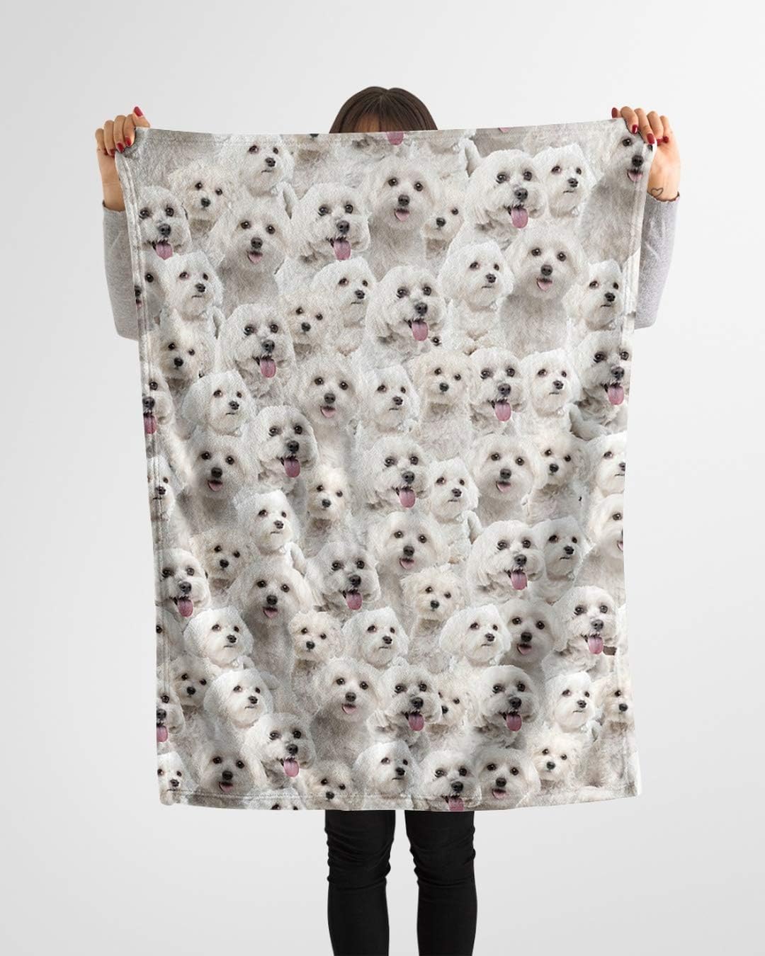 review Maltese Full Face Blanket - Dog Flannel Fleece Plush Soft Throw Warm Pet for Couch Bedroom Sofa Season Gift Friend Family Bed Outdoor Home, Small/Medium/Large/X-Large