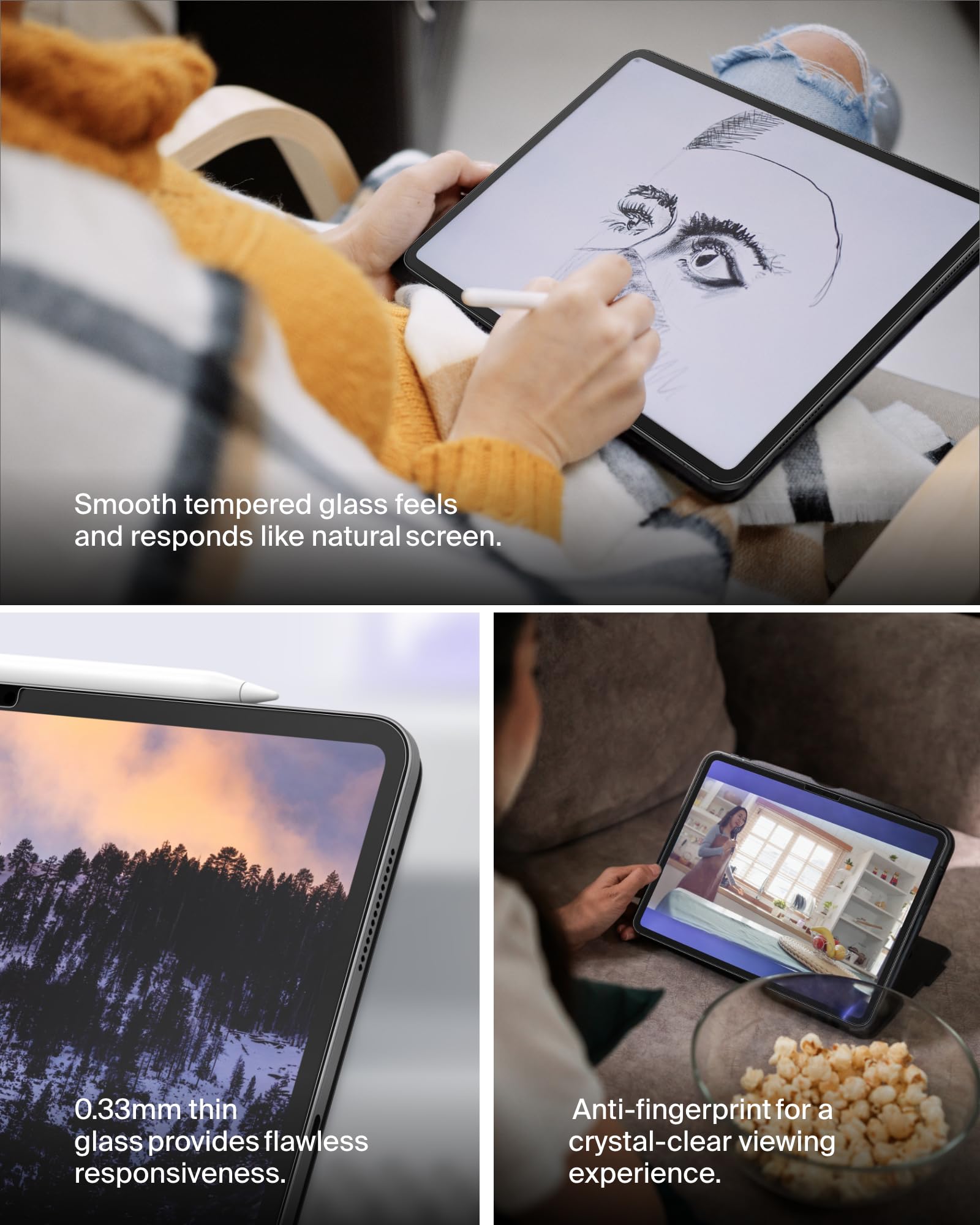 Belkin ScreenForce - Pellicola proteggi schermo in vetro temperato per Apple iPad Pro 13" di settima generazione, sottile, extra resistente, antigraffio, facile installazione, compatibile con custodia