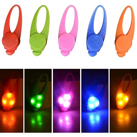 5-Pack LED Light Up Dog Collar Light, Waterproof Dog Cat Pet Safety Strobe Harness Leash Necklace Lights for Large Medium Small Dogs at Night Time Walking Camping Warning Reflective Gear Accessories