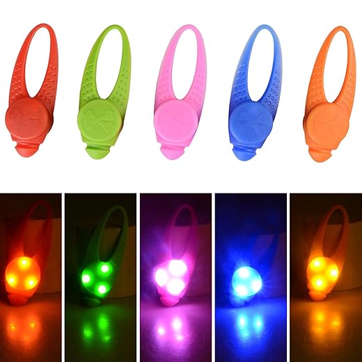 5-Pack LED Light Up Dog Collar Light, Waterproof Dog Cat Pet Safety Strobe Harness Leash Necklace Lights for Large Medium Small Dogs at Night Time Walking Camping Warning Reflective Gear Accessories