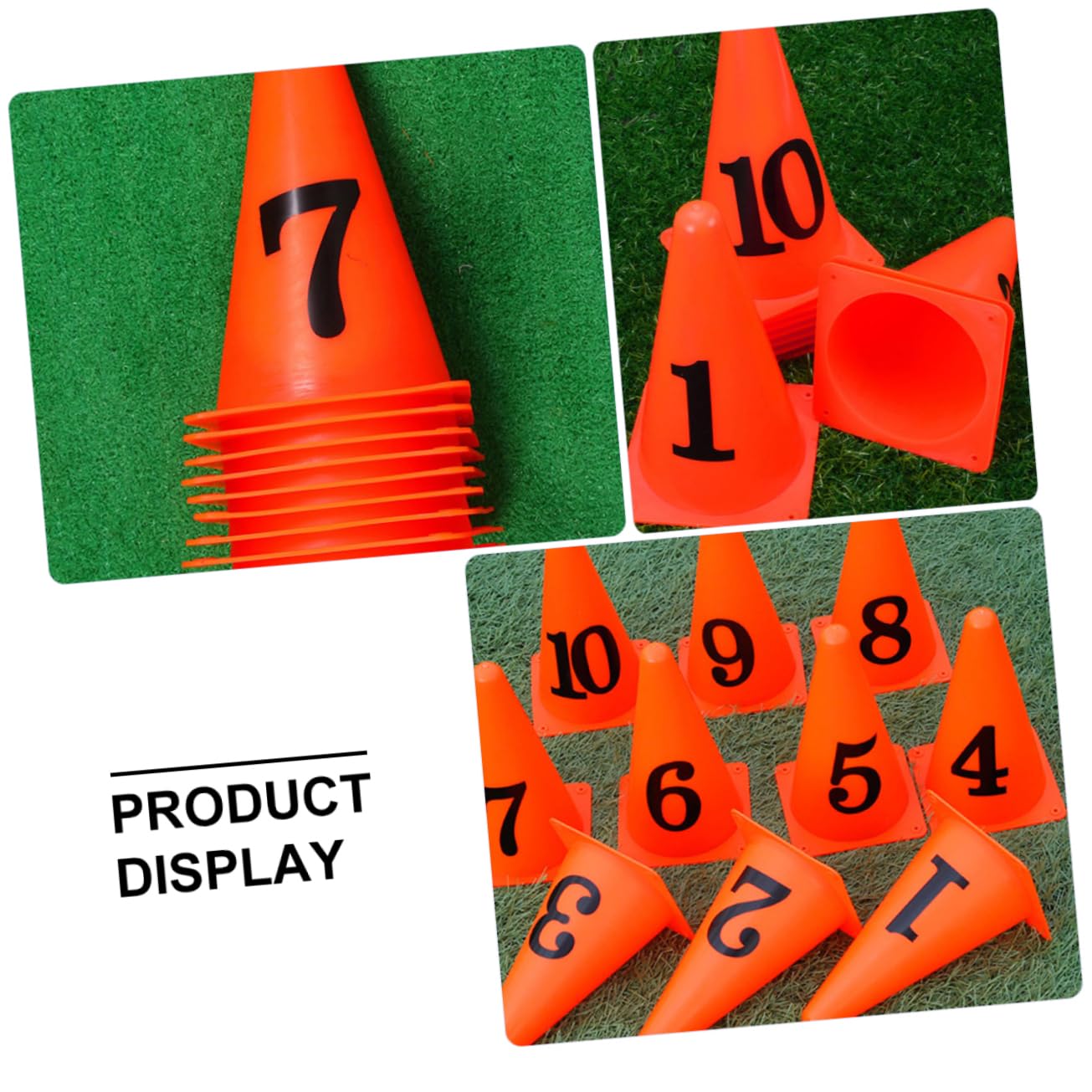 Anneome 10 Pezzi Conetti Segna Campo Calcio in PE Arancione Numeri per Allenamento Indoor e Outdoor Design Luminoso per Maggiore visibilità e Sostenibilità Ambientale