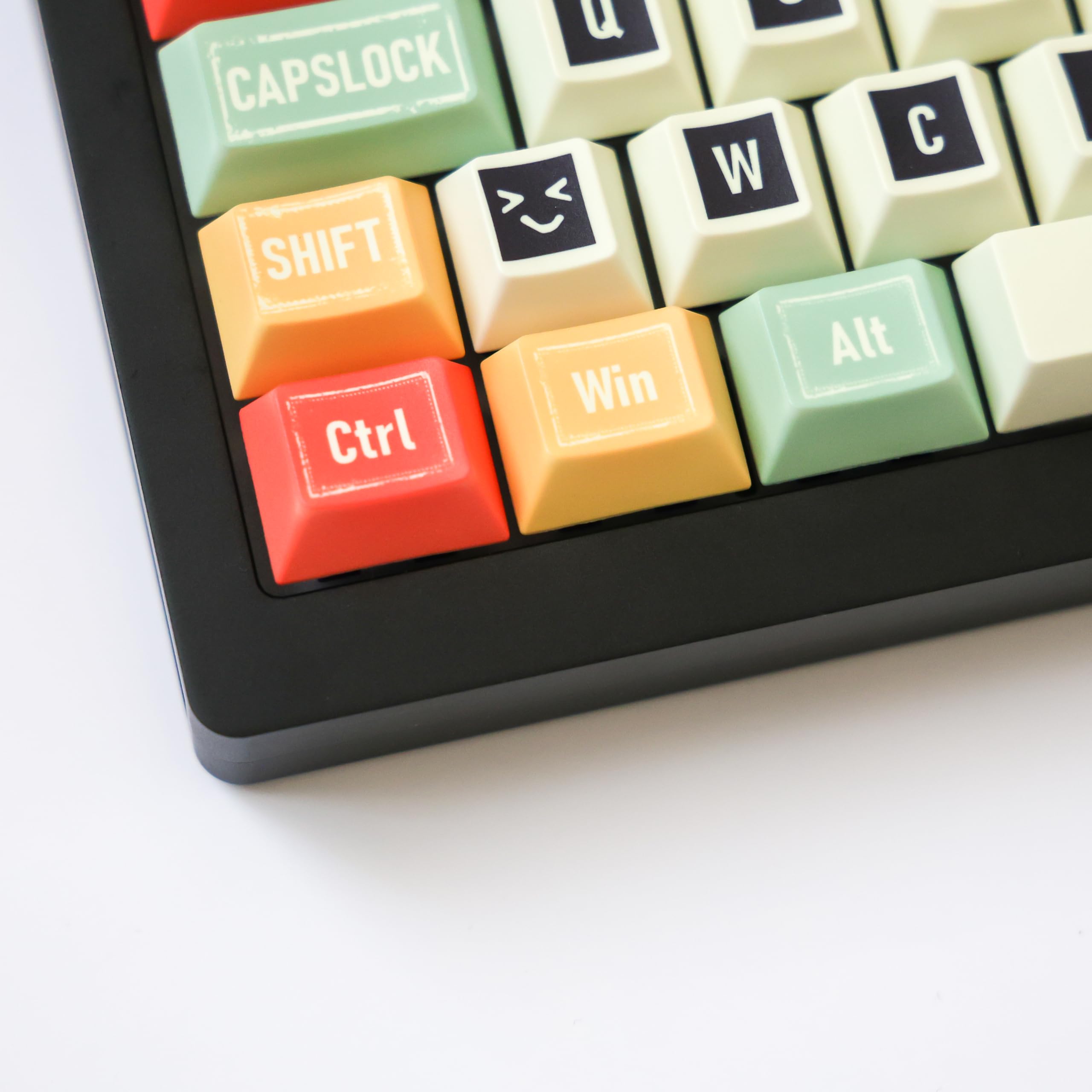 Keycaps Rétro PBT 143 Touches, Compatible AZERTY/QWERTZ, Profil Cherry, Layout ISO et ANSI, pour Clavier Mécanique/Magnétique 60%, 65%, 75%, 100%, FR/DE/en/ES (FR)