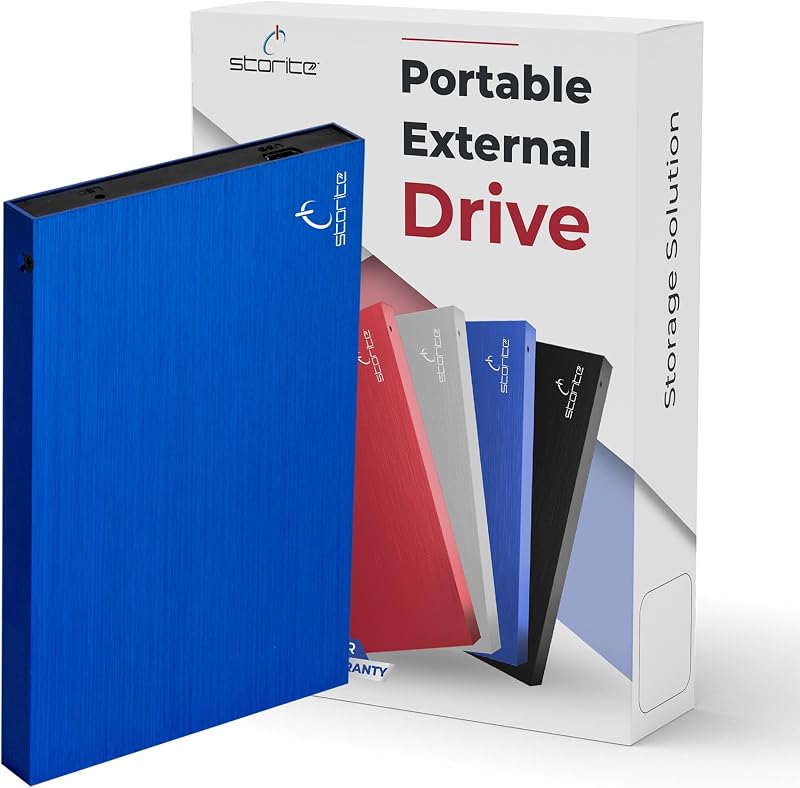 Storite Disco Rigido Esterno USB 2.0 da 2,5" con Espansione di Memoria da 320 GB Archiviazione di Backup su HDD, Trasferimento Veloce dei Dati, Disco Rigido Compatibile con MAC/Laptop/Desktop (Blu)