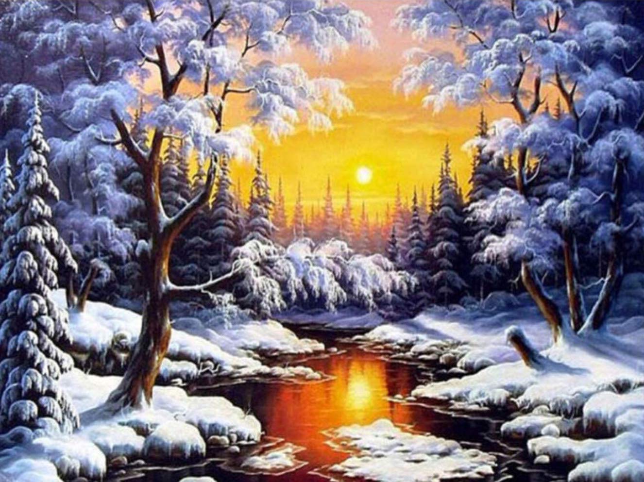 Kit Peinture Diamants 5D Bonhomme De Neige - Toile 30x40 Cm, Strass Ronds - Activité DIY Adulte/enfant - 3