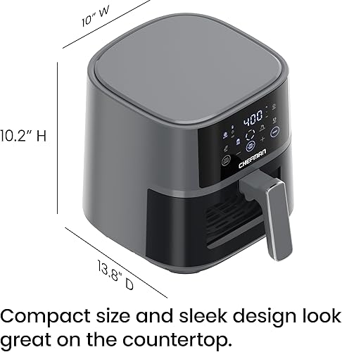 Miniatura 8 de Chefman Freidora de aire  Freidora de aire compacta de 4 cuartos de galón para comidas rápidas y fáciles, cuenta con tecnología Hi-Fry para una