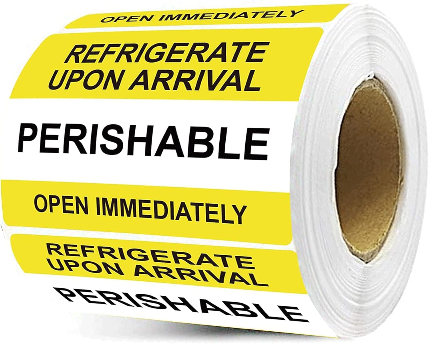 Yellow Waterproof Perishable Handle with Care Labels 2 by 3 Inch - Refrigerated Upon Arrival Stickers 250 Adheisve Shipping Mailing Warning Packing Labels (Yellow, 2 x 3 inch)