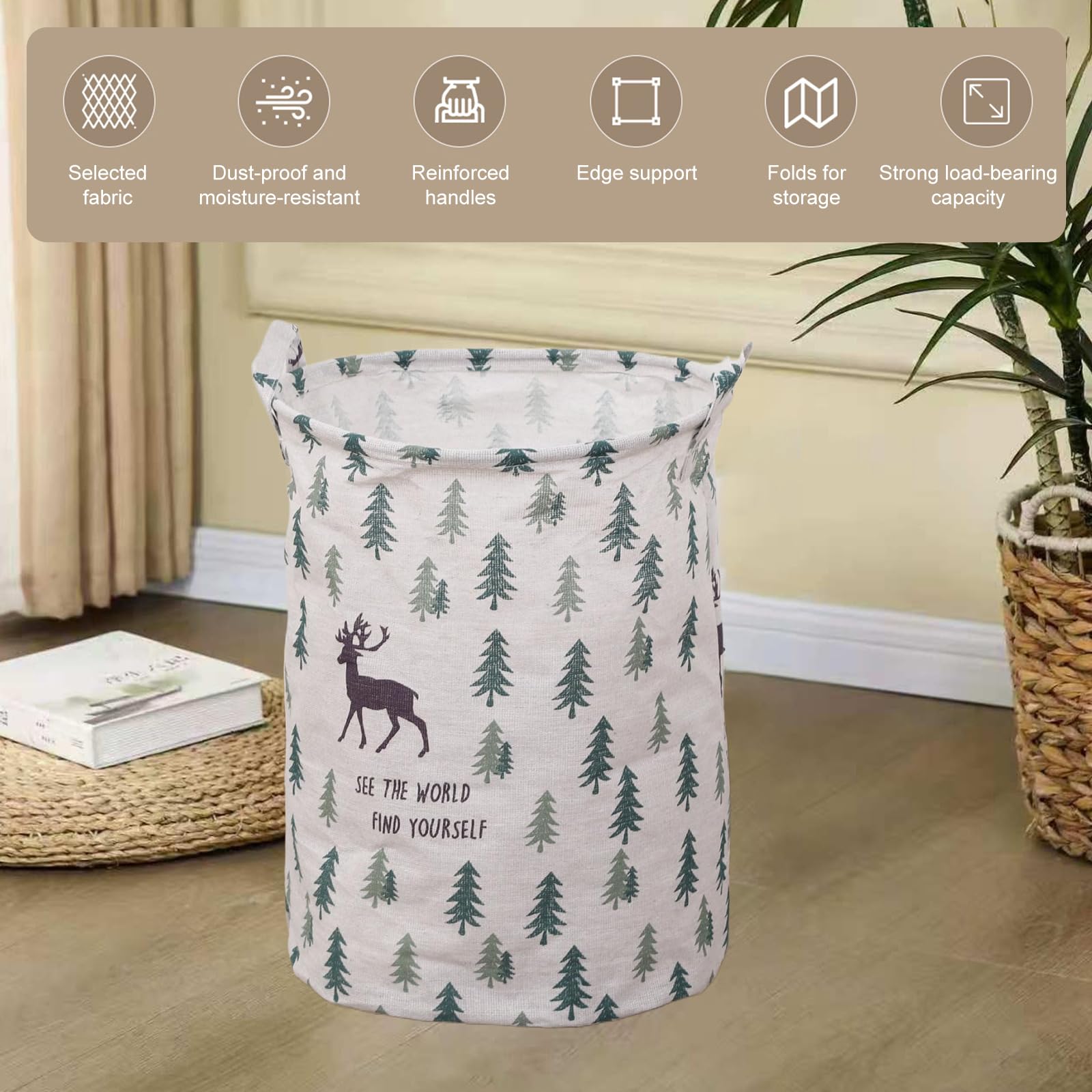 Panier à Linge en Toile Paniere a Linge Sale Étanche Panier à Linge Sale Pliable Corbeille a Linge Bebe avec Poignées Panier Rangement pour Chambre D'enfant Buanderie