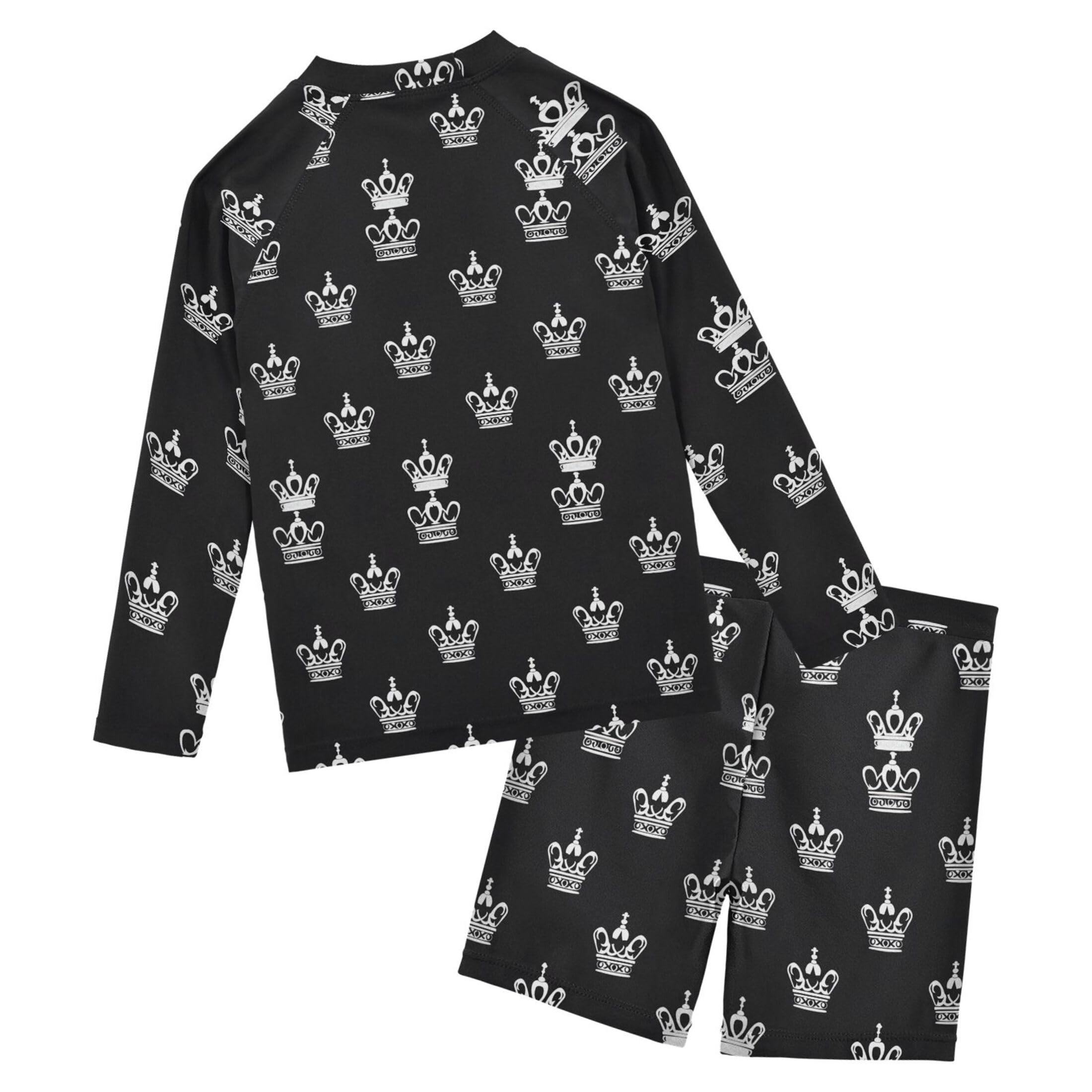 Crown Toddler and Baby Boys' 2-Piece Swimsuit Trunk, Long Sleeve Rashguard Bathing Suit B0404740