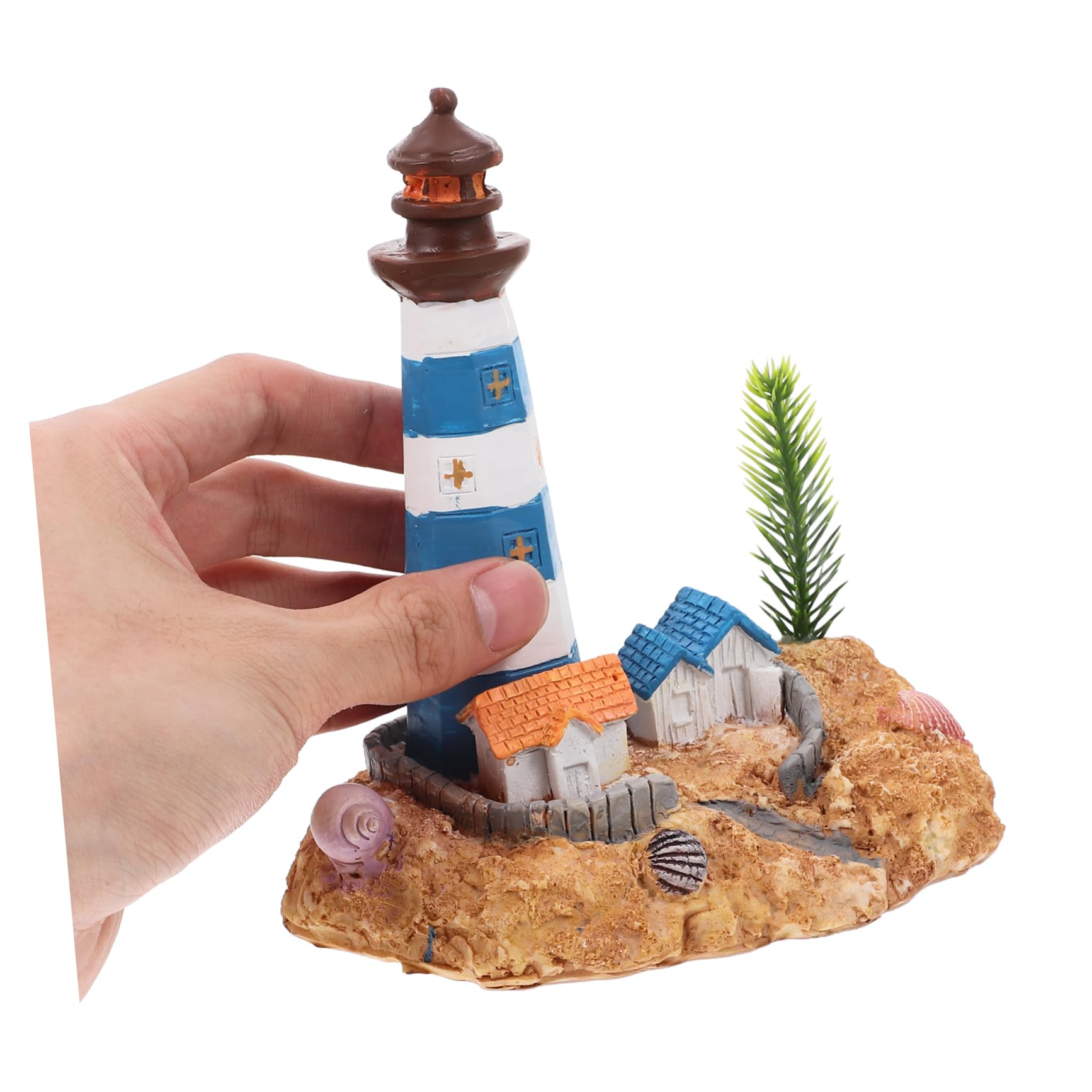 Cabilock 2 Pezzi Decorazione Per Acquario in Resina Faro Decor Paesaggio Piccola Adorabile Statuetta Da Collezione in Stile