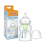 Dr. Browns Natural Flow Anti-Colic Options+Wide-Neck Baby Bottle, 5 oz/150 mL, Level 1 Nipple, 1-Pack, 0m+