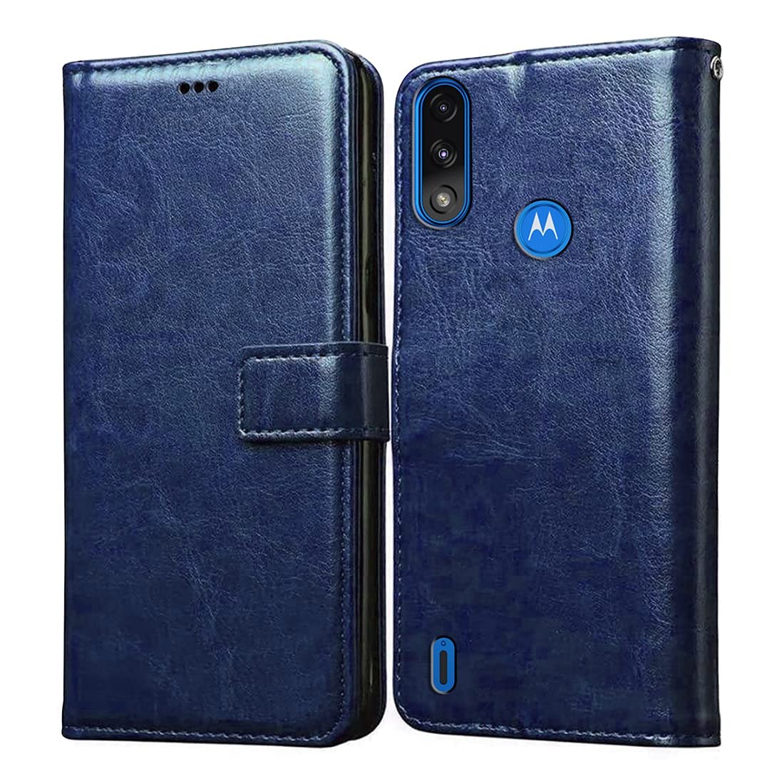 Amazon Brand - Solimo Flip Leather Mobile Cover (Soft & Flexible Back case) for Motorola Moto E7 Power (Blue) (B098PF93V7) Amazon Price History, Amazon Price Tracker