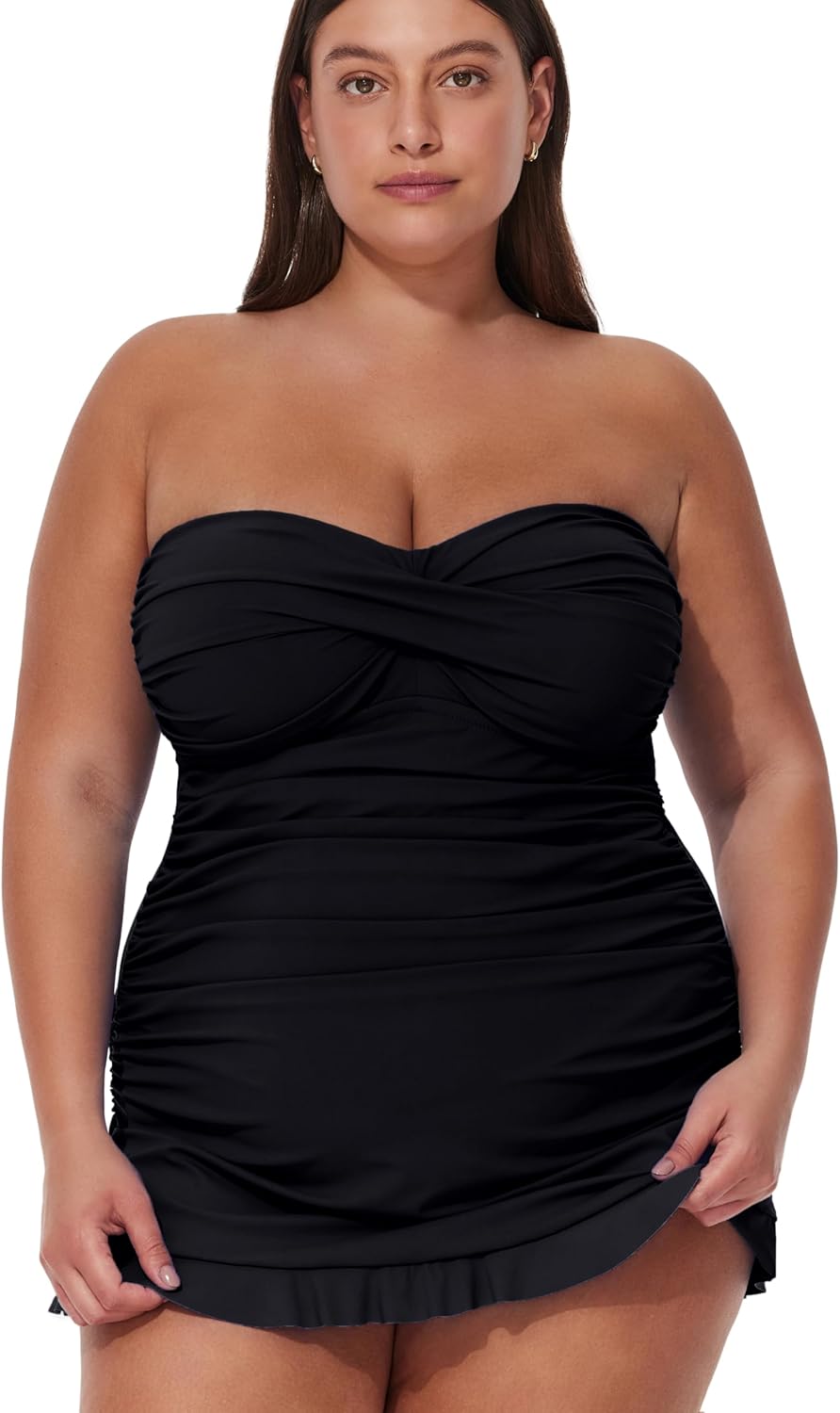 Profile by Gottex Women's Tutti Frutti Plus Size Bandeau Swimdress