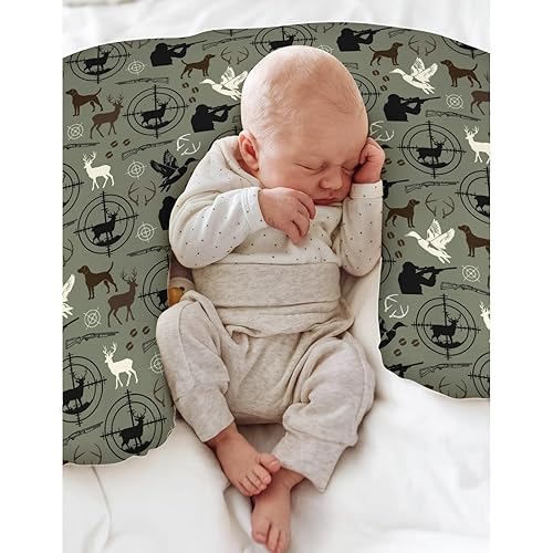 Miniatura 4 de Fundas de almohada de lactancia para niños y niñas, cazadores de perros, animales de caza, fundas de almohada para lactancia materna, alce, cazador