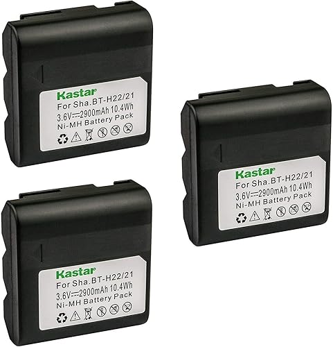 Miniatura 4 de Kastar Paquete de 2 baterías BT-H22 de 3.6 V 2900 mAh de repuesto para Sharp BT-H21, BT-H21U, BT-H22, BT-H22U, Duracell DR7, Empire VBC-3UN, RCA