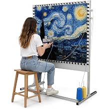 54" Rug Tufting Frame for Rug Making, Primary Tufting Cloth, Aluminum Metal Tufting Frame, Adjustable Tufting Frame, Fit for Machine Embroidery, Sewing, Craft Enthusiasts and Tapestry Makers