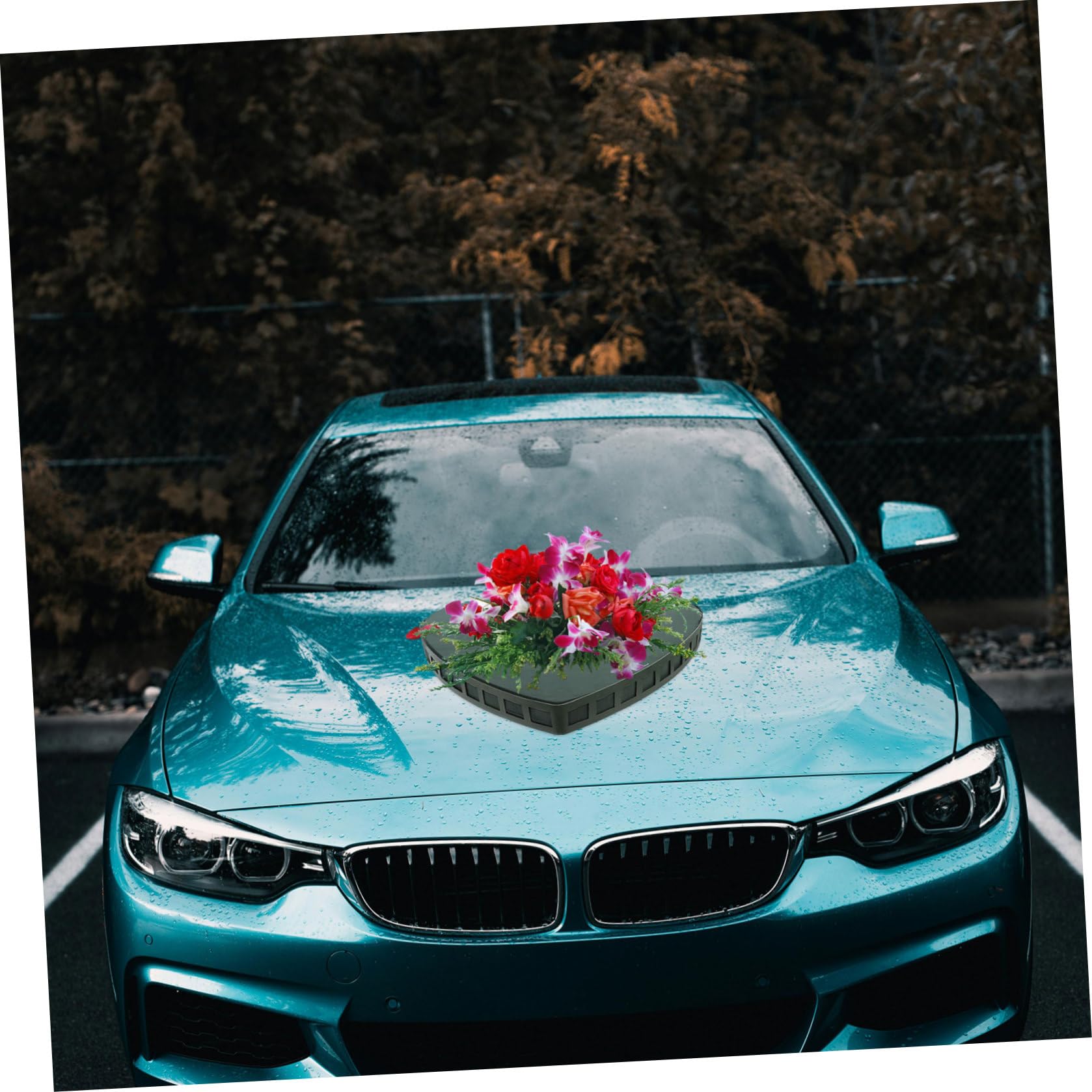 DOITOOL Herzförmige Pflanzschale aus Blumenschlamm, Grün, mit Saugnapf | Kunststoff Pp, Leichtes Super Large Format, für Besondere Ereignisse und Blumenarrangement