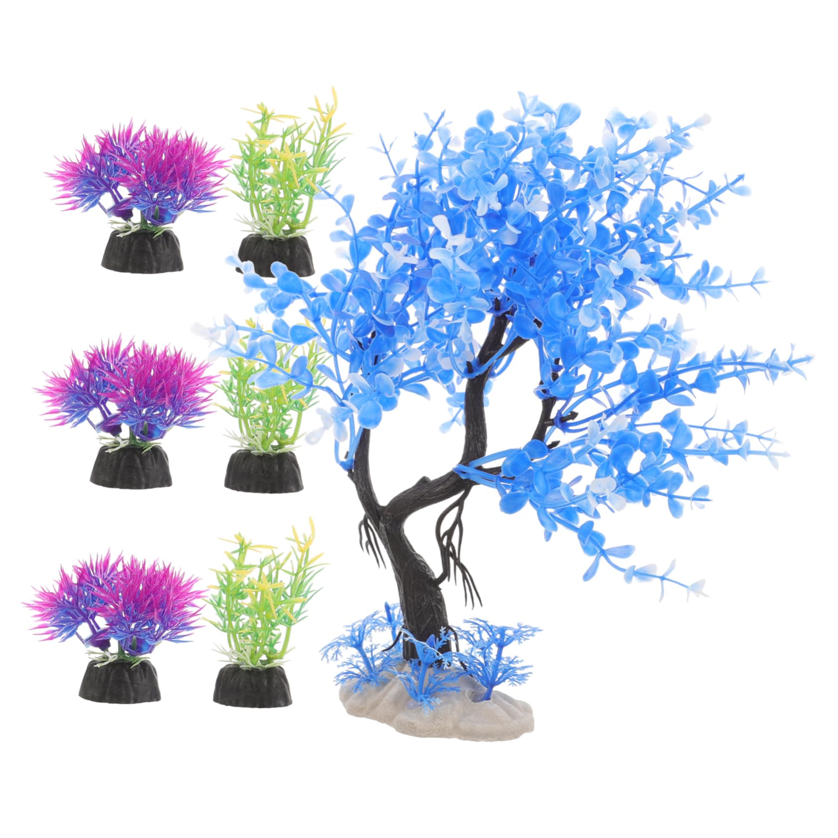 Alipis 5 Set Decorazione Simulata Di Acquatica Fake Plants Aquarium Aqua Pianta Piante Artificiali Uv Accessori Per Acquari Per Acquario Piante Per Acquari in Plastica 7 Pezzi*5