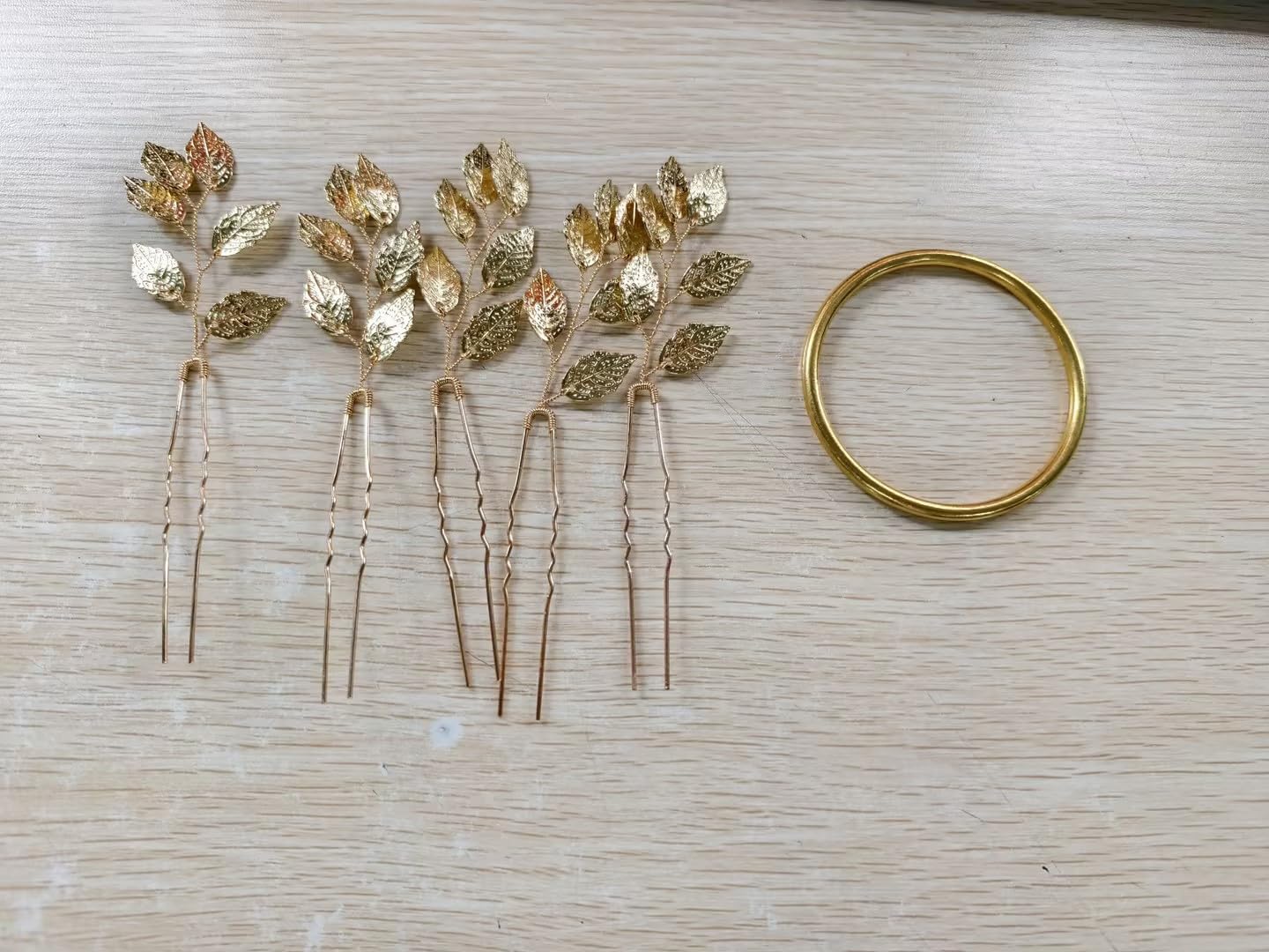 10 Pieces Bride Hair Accessories, Vintage Gold Leaf Hair Pins, Bridesmaid Headpiece for Wedding Hair Pins, Bride and Bridesmaid Hairstyle Accessories - Image 6