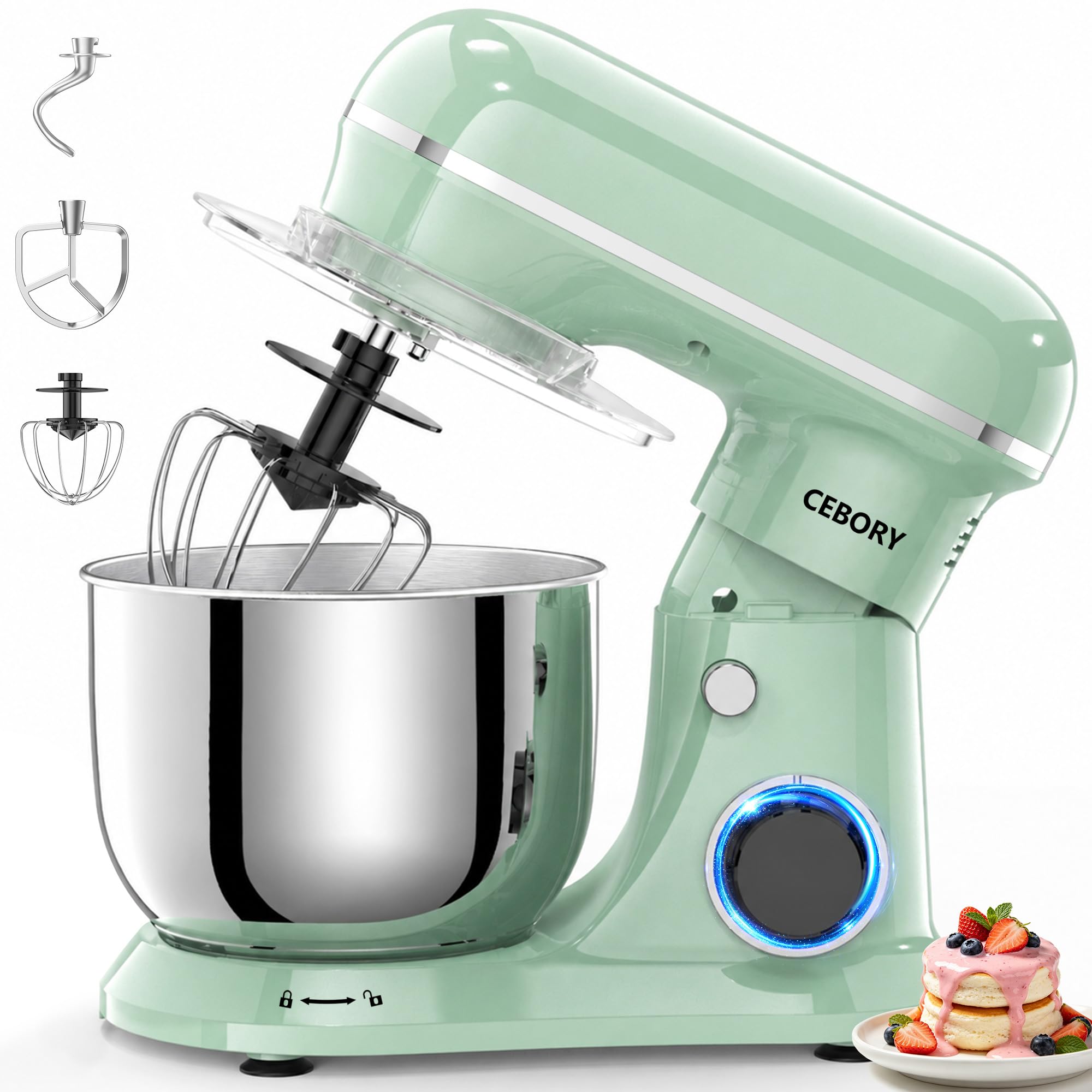 Stand Mixer, 4QT 10+P-Speed Electric Kitchen Mixer with Bowl