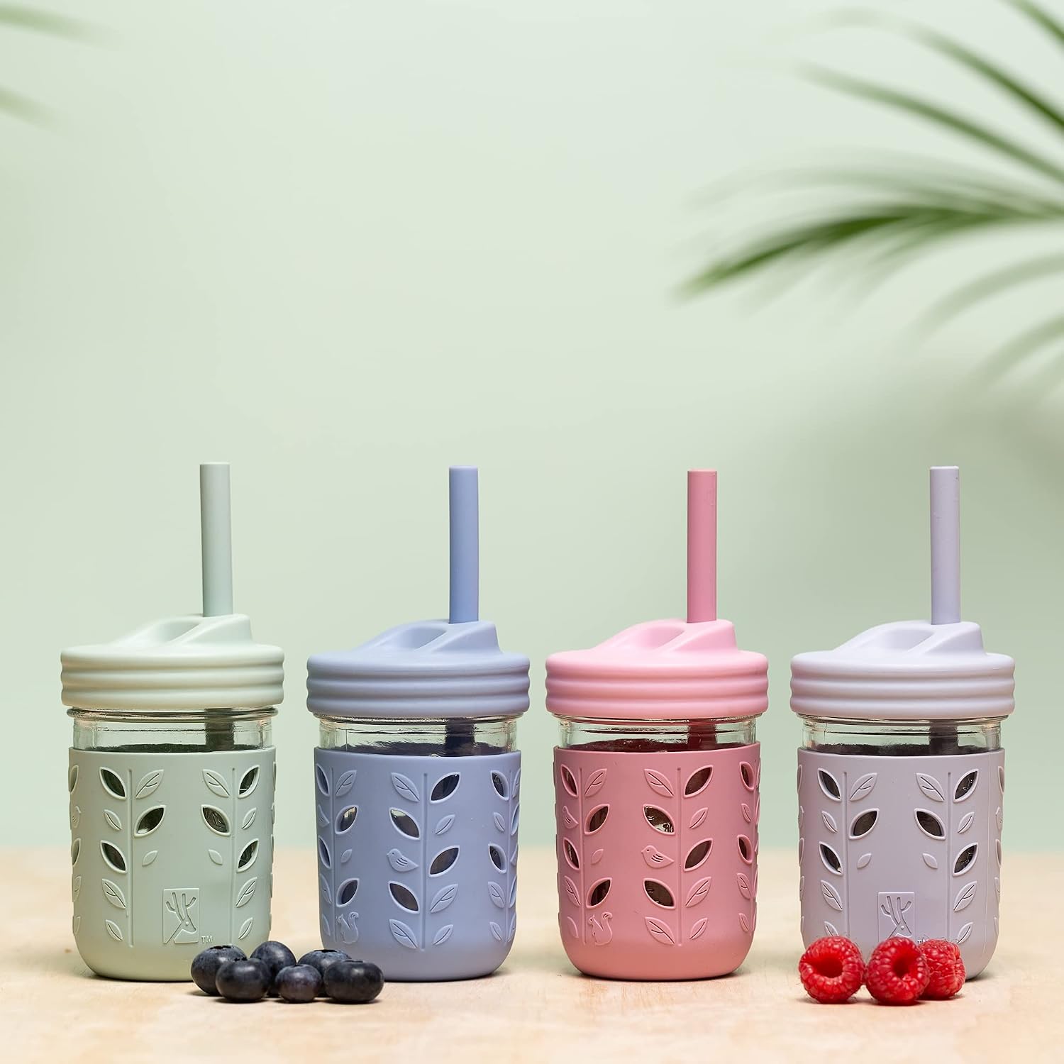 Elk and Friends Kids & Toddler Cups, Sage/Blush/Lilac/Mistyblue, 4 Pack - Image 3