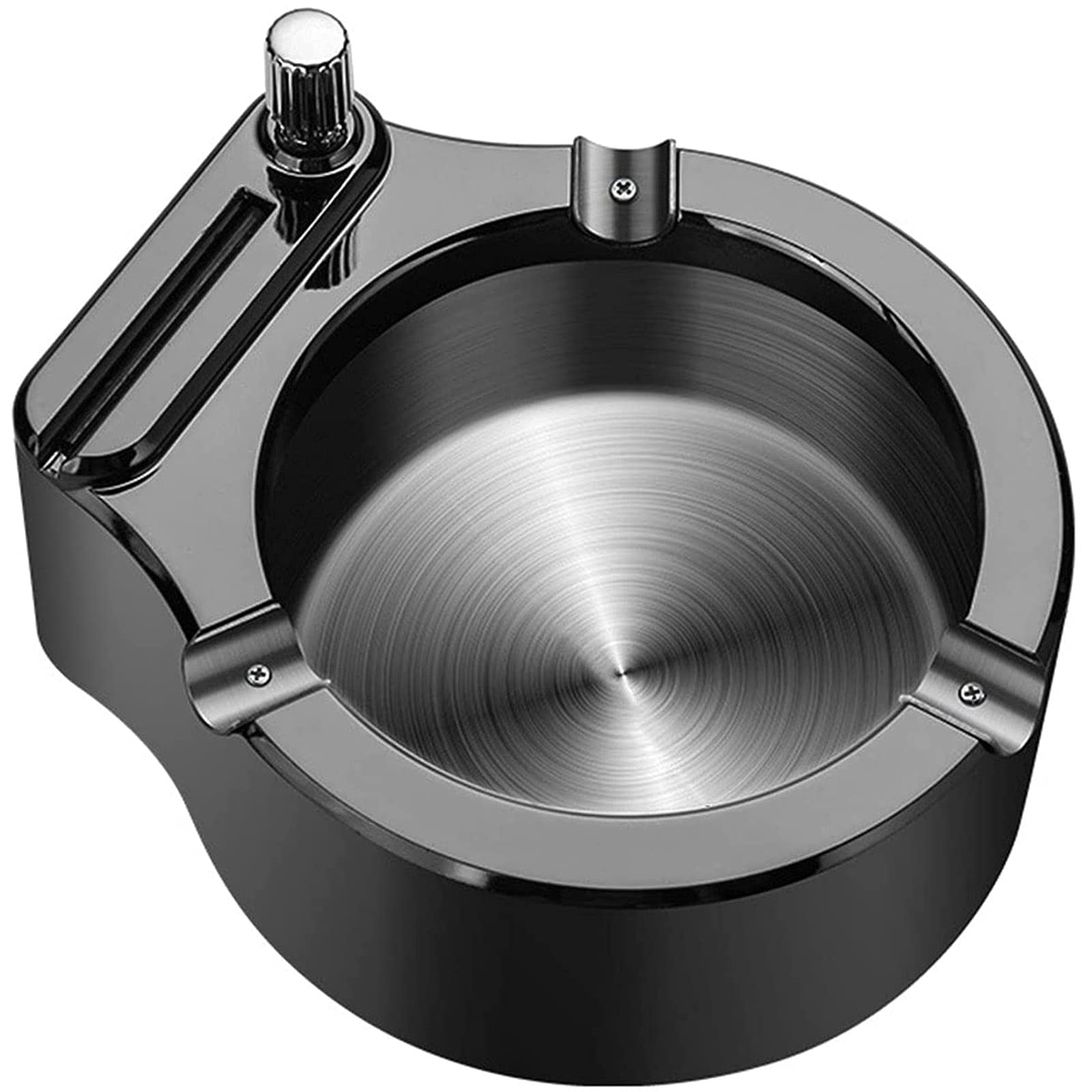 Cendrier extérieur étanche portable argenté pour rangement des cendres sans fumée