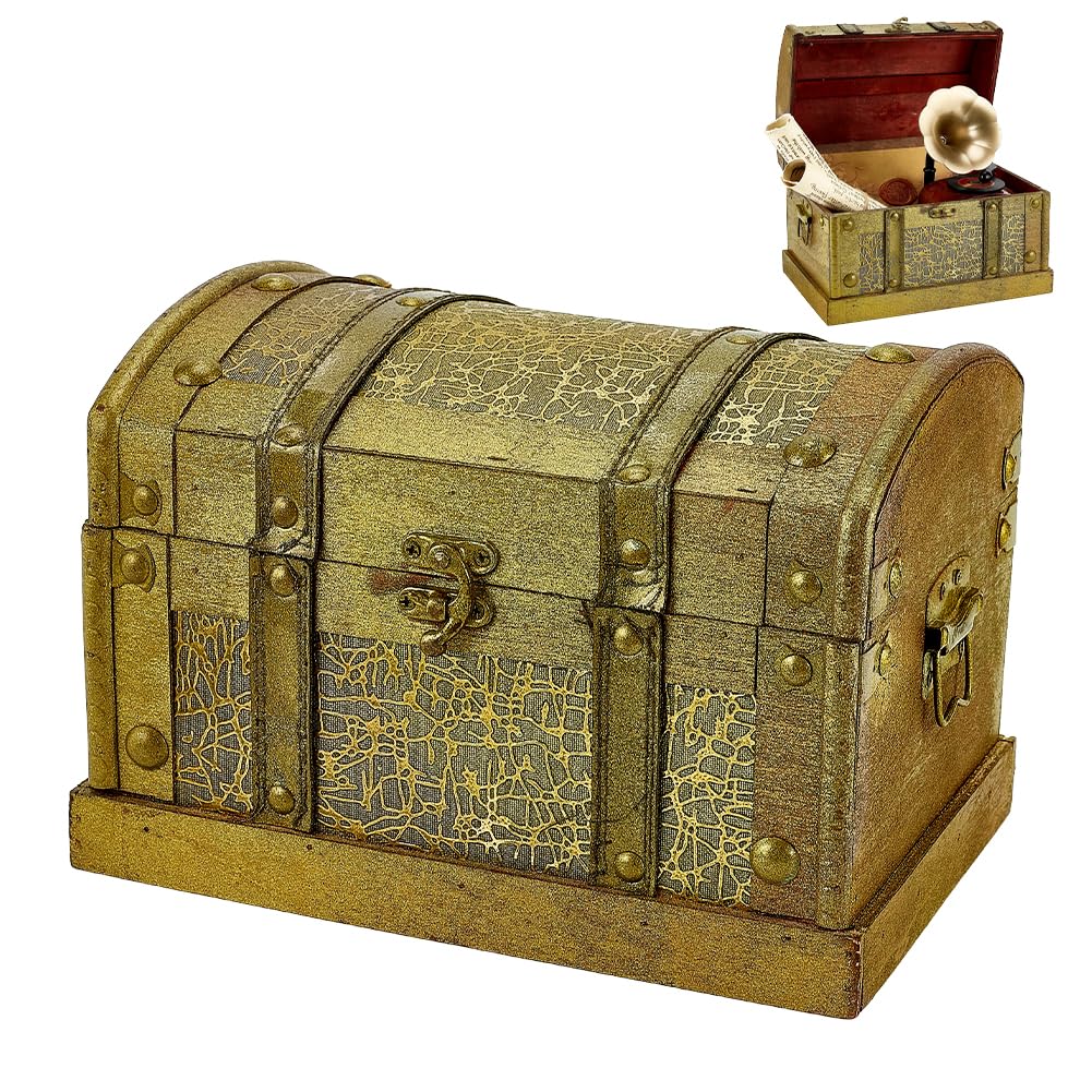 Boîte décorative en bois rétro foncé pour ranger vos bijoux