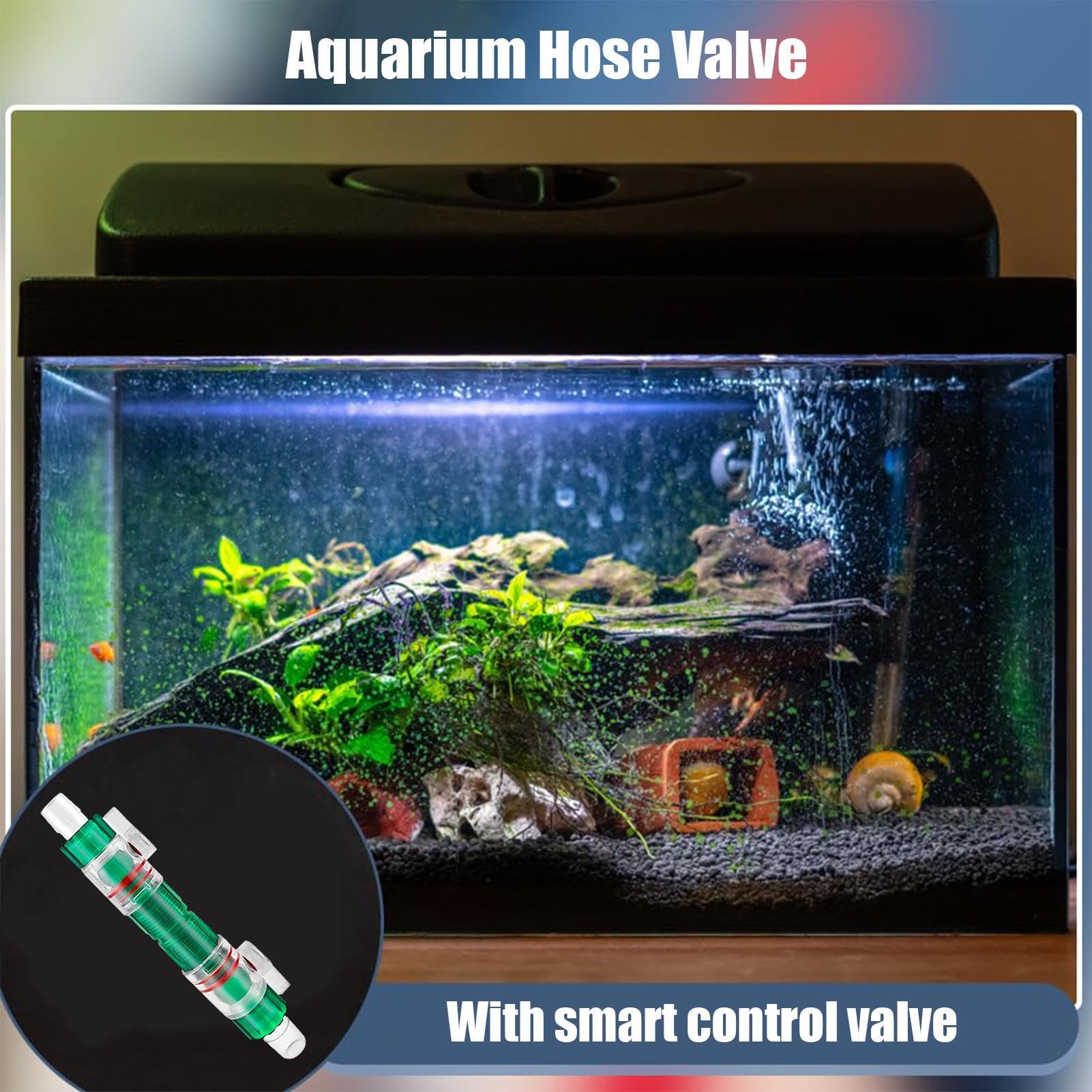 Aquarium de soupape à double robinet - Connecteur de tuyau de tuyau de poisson à poisson | Vanne de soupape Release rapide Pompe à air Vannes de commande d'écoulement d'aquarium pour le sel d'eau fraî