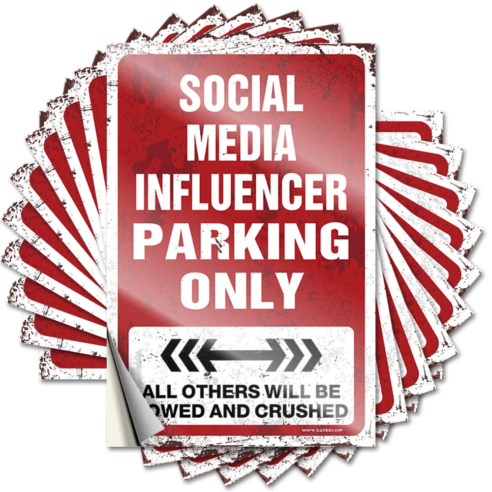 Fzfn Colour Social Media Influencer Parking Only Retro Kitchen Decor Crazy - Tattoo Case Waterproof Decal(8X12cm)