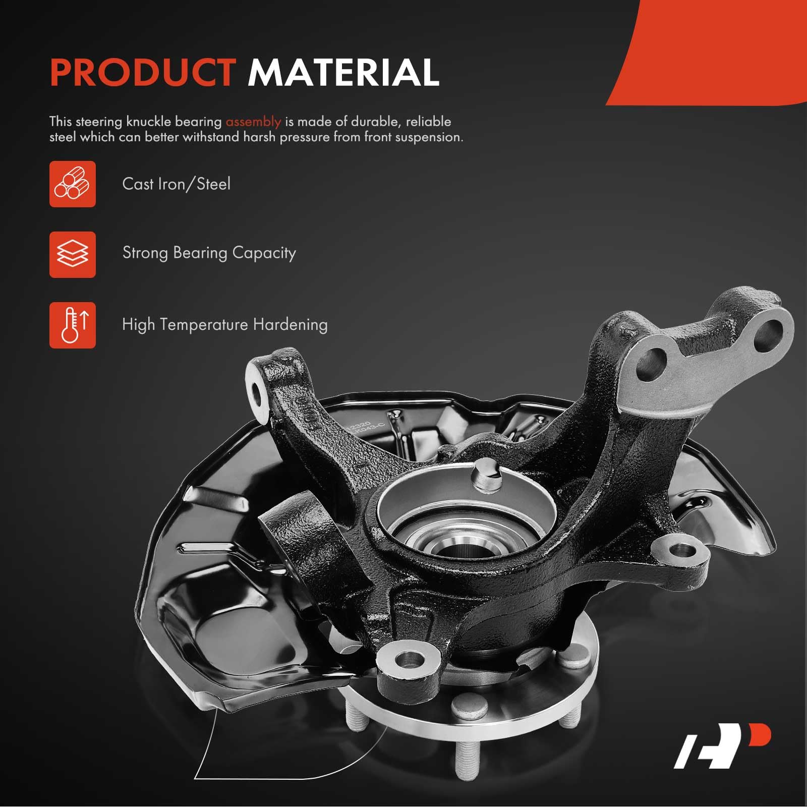 Pair Front Wheel Hub Bearing Steering Knuckle Assembly For 2011-2014