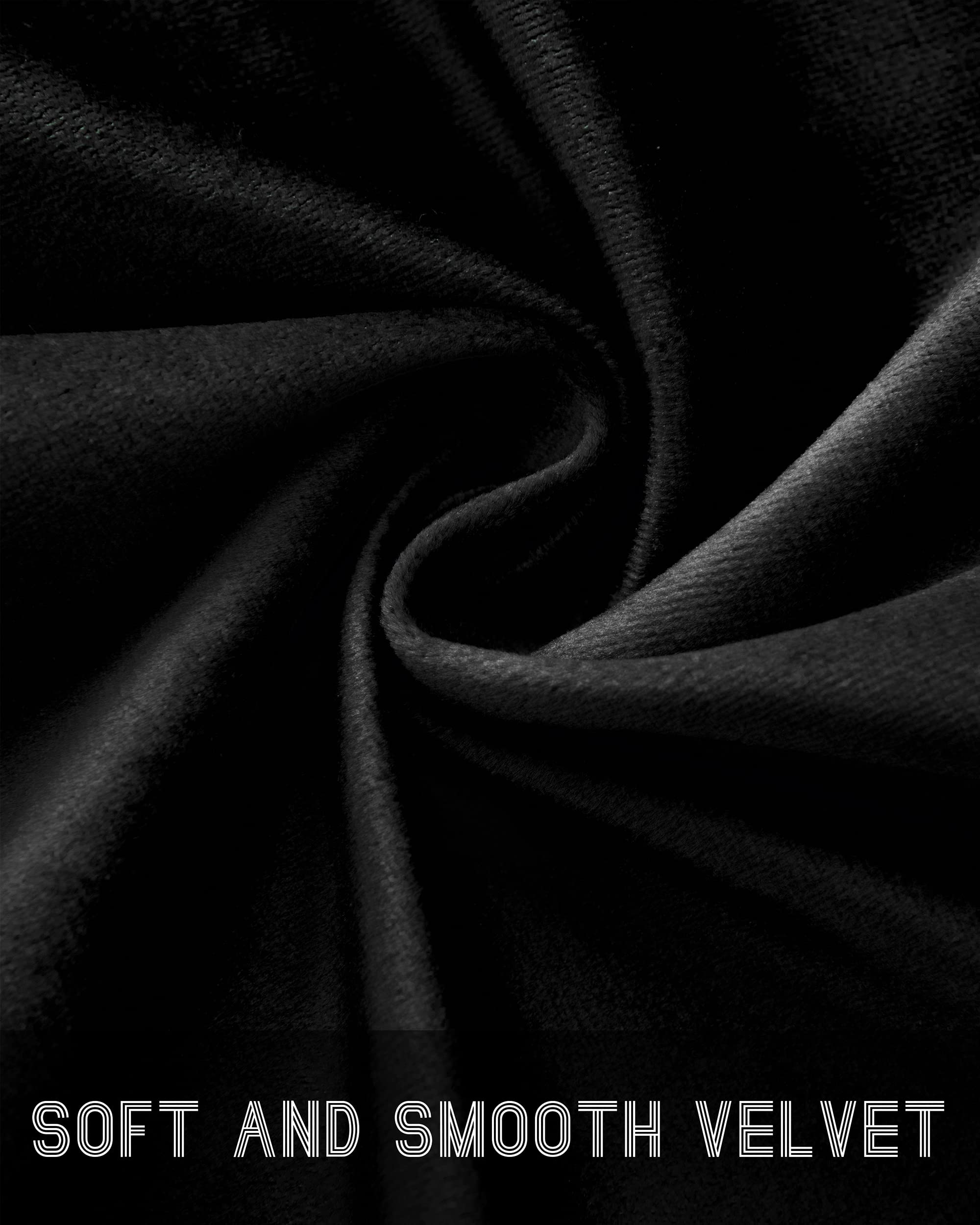 SMILETIME Tende in velluto nero con tasca per asta termica, isolate in morbido velluto per camera da letto e soggiorno, set di 2 pannelli, 150 x 200 cm di lunghezza